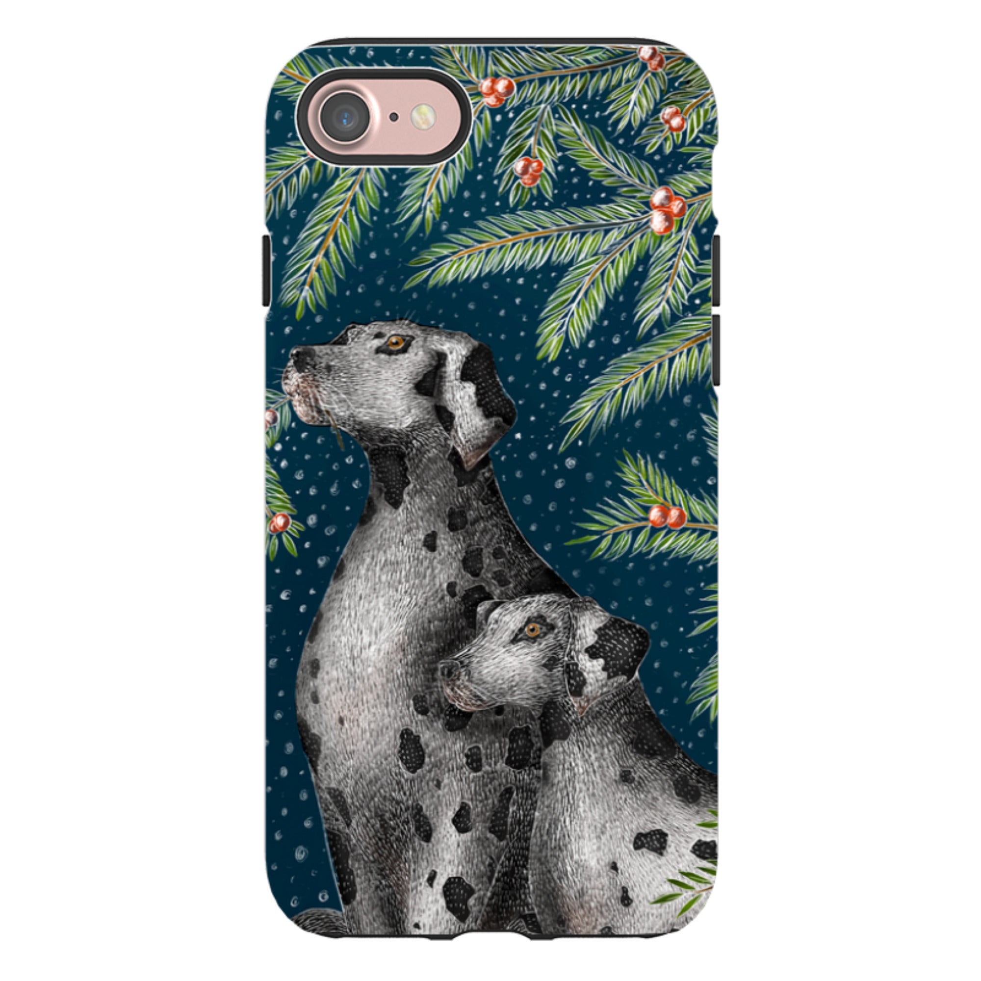 iPhone Tough Case - Christmas Dalmatians By Catherine Rowe