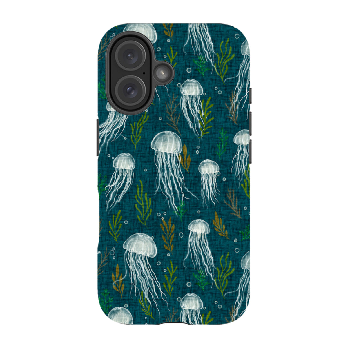 iPhone Tough Case - Jellyfish and seaweed - blue By Katherine Quinn