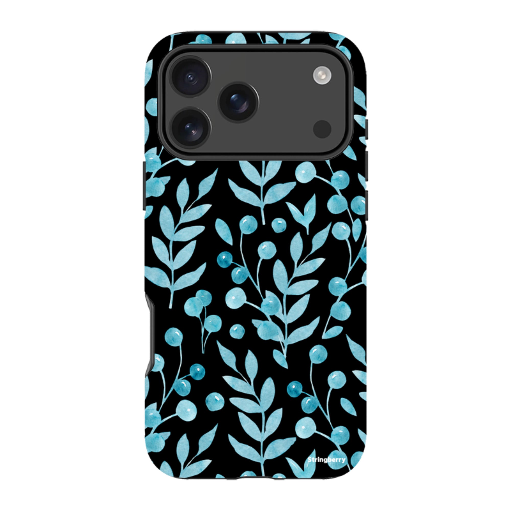iPhone Tough Case - Blue Xmas Florals