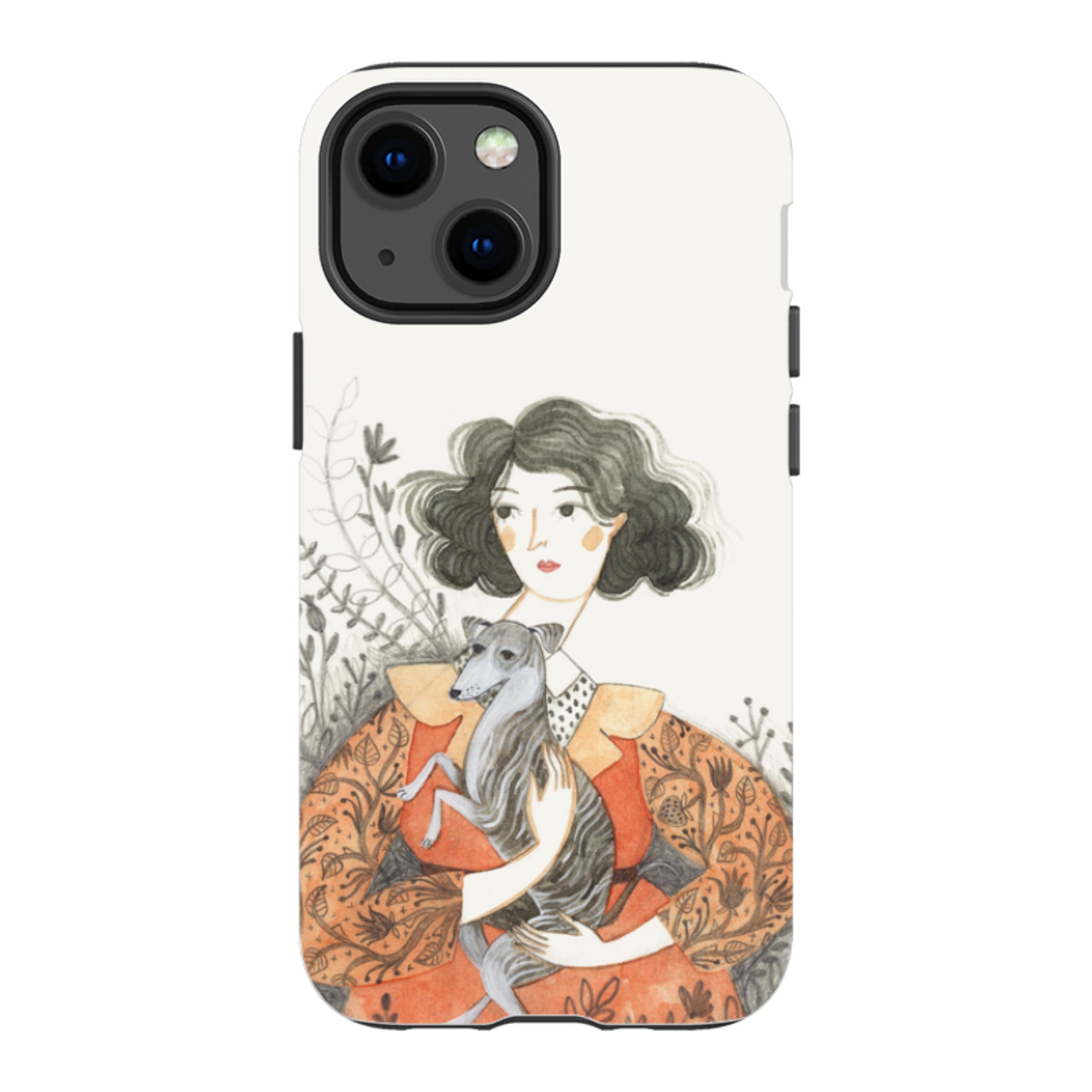 iPhone Tough Case - Lady With Whippet By Meghann Rader