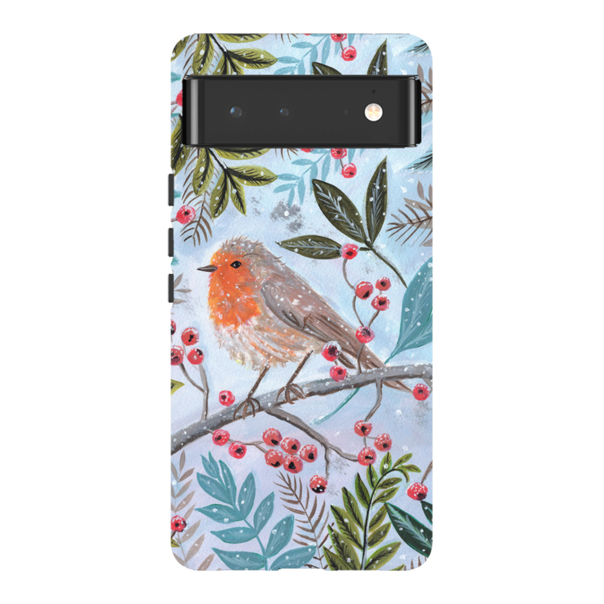 Google Tough Case - Robin With Berries By Mary Stubberfield
