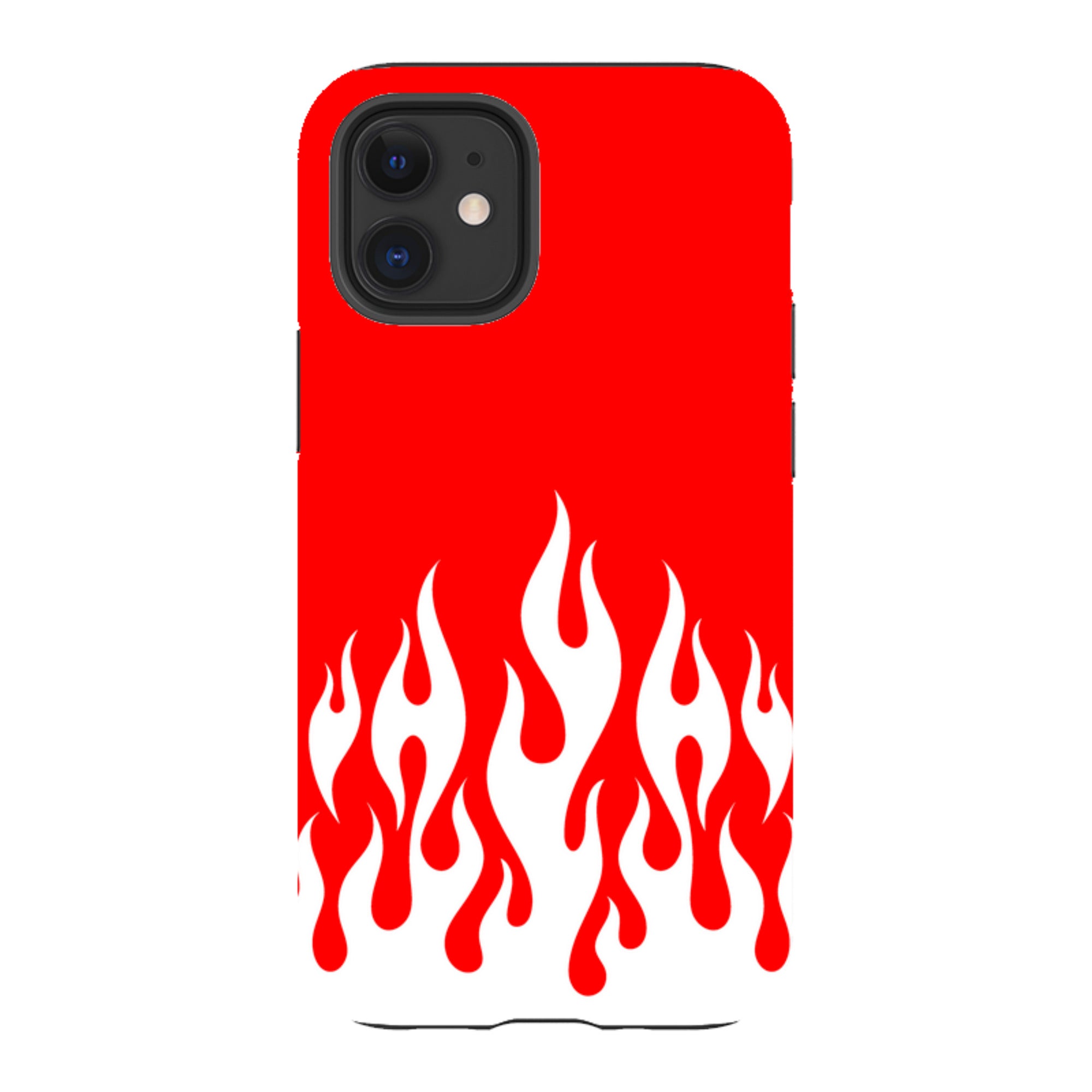 iPhone Tough Case - White Flames Red