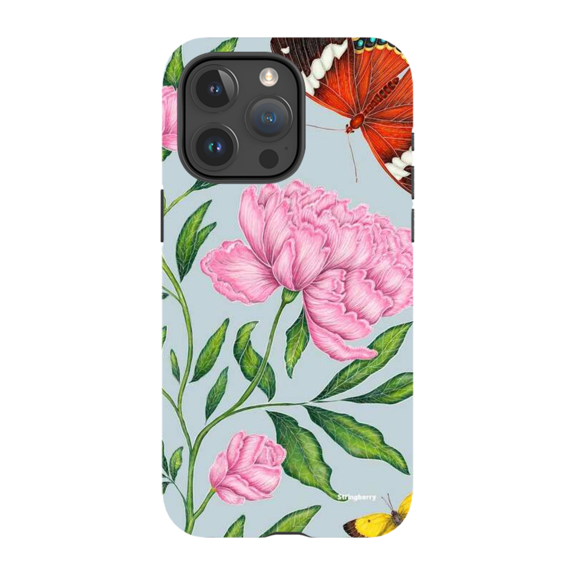 iPhone MagSafe Tough Case - Butterflies and Peonies By Catherine Rowe