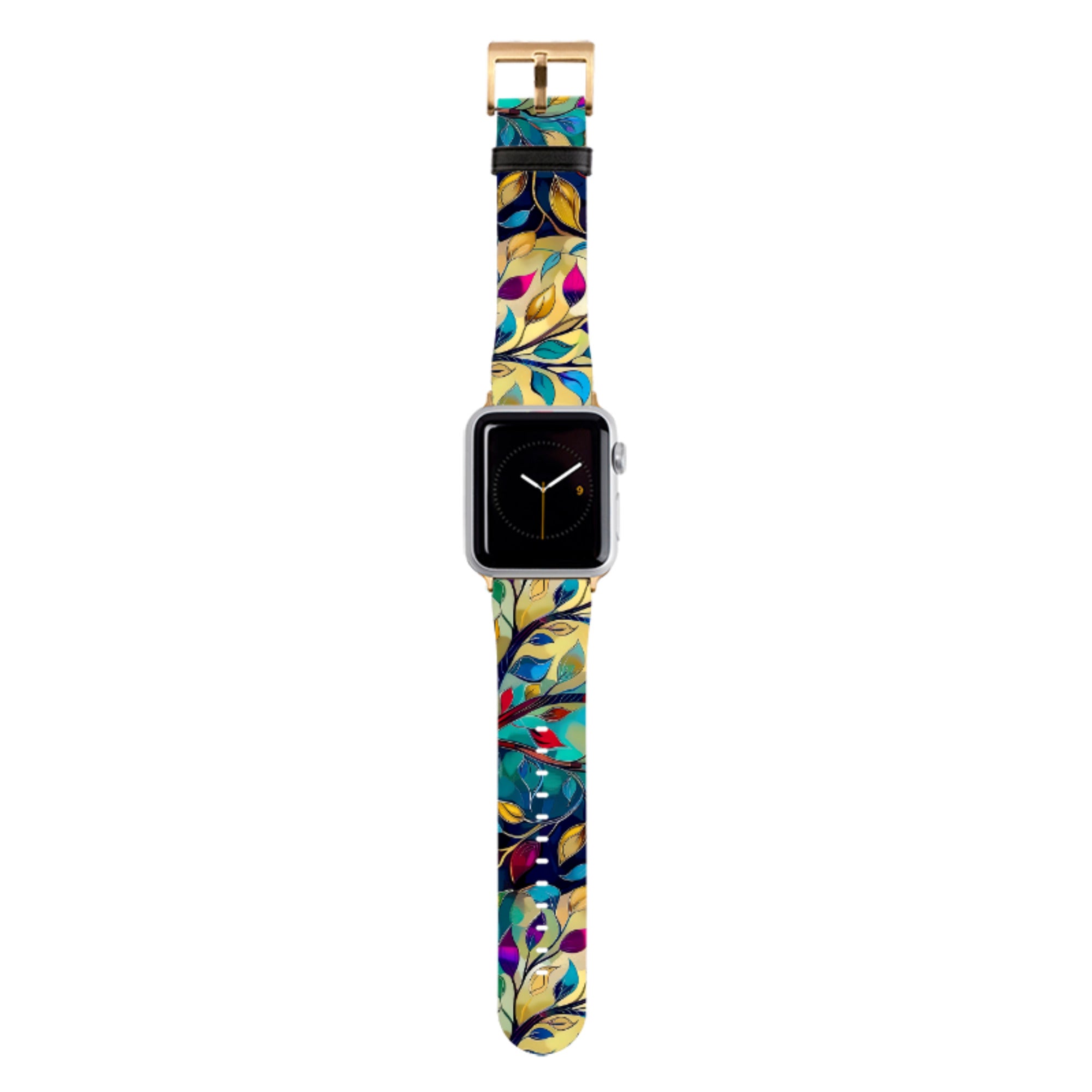 Teal Leaves Apple Watch Strap