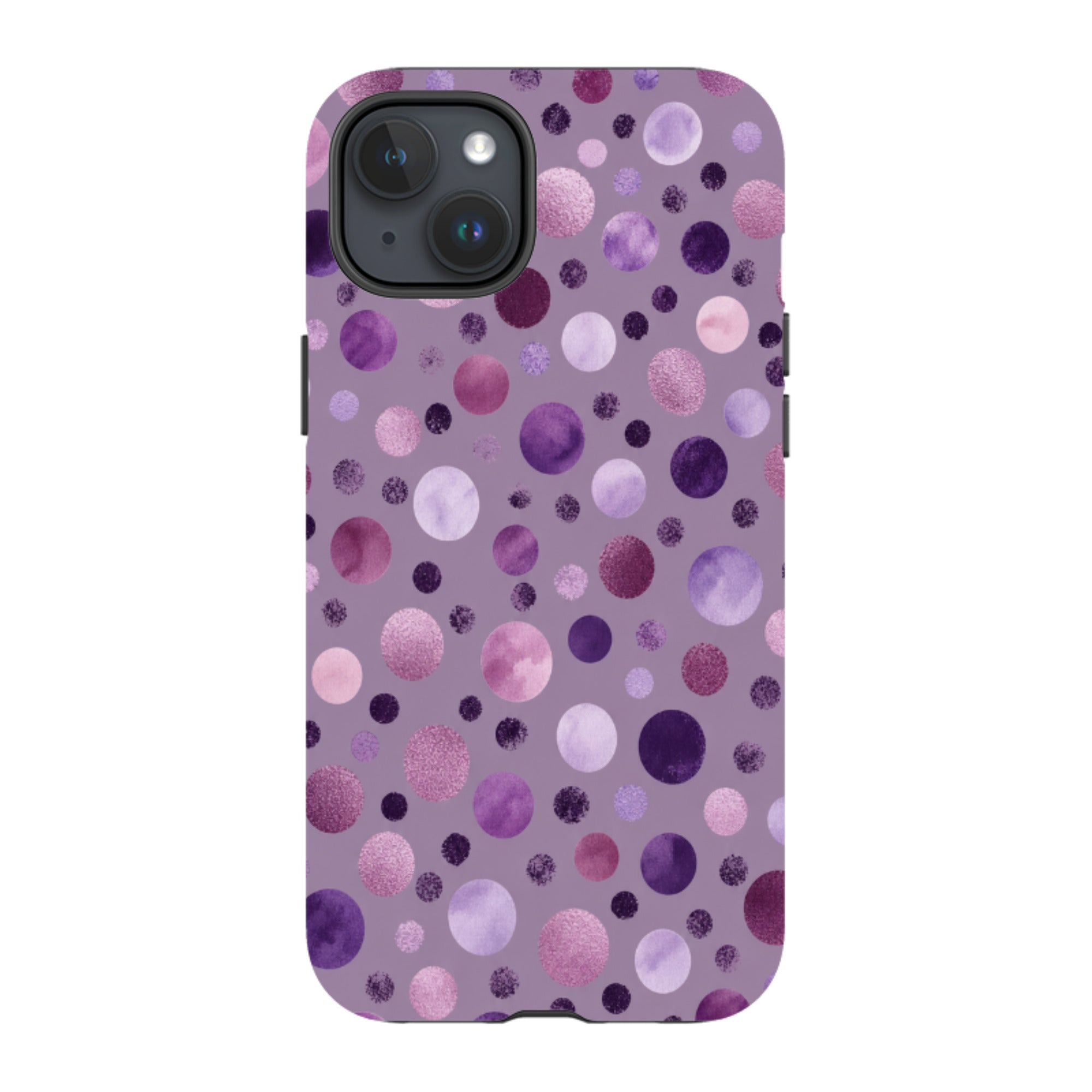 iPhone Tough Case - Mauve Polka Dot