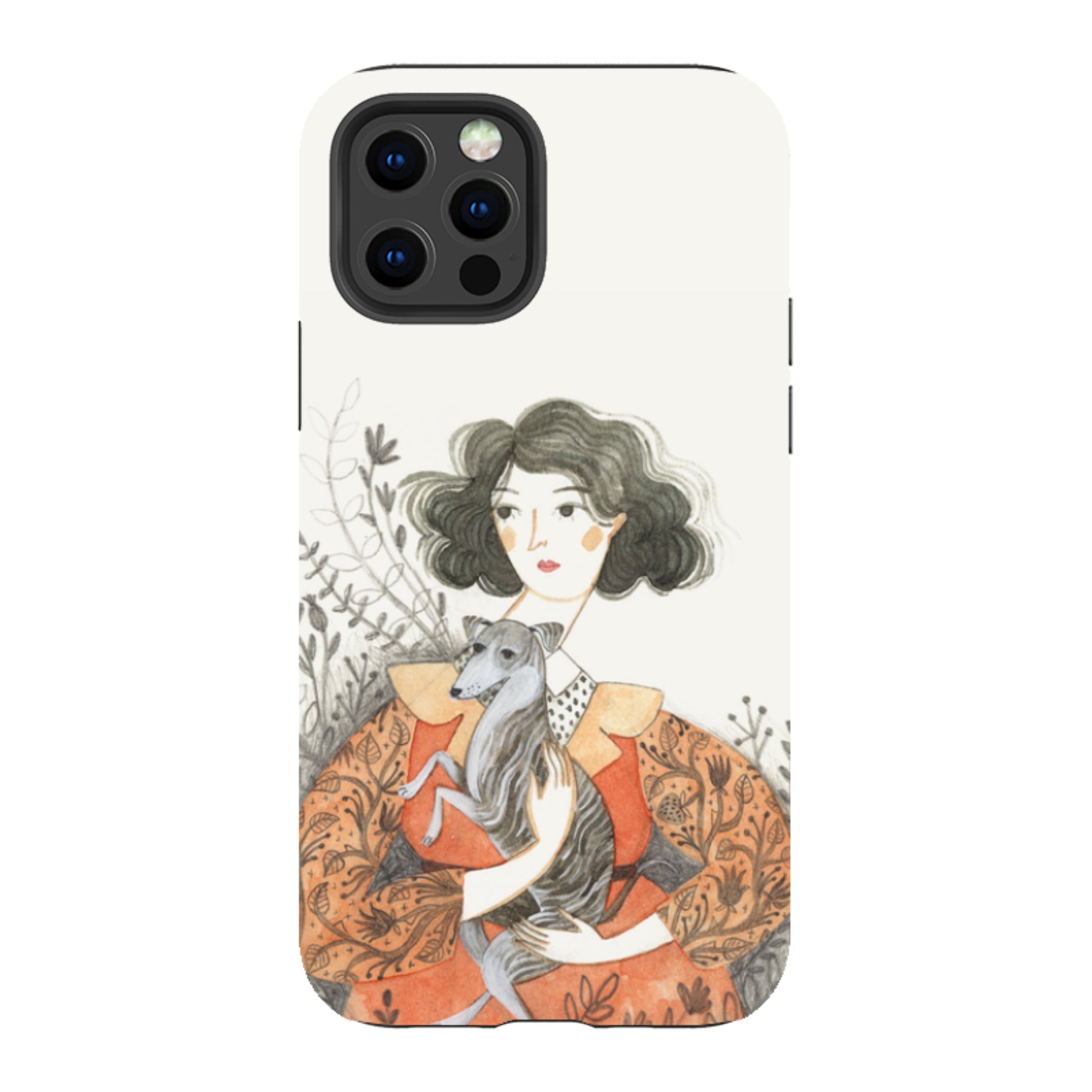 iPhone Tough Case - Lady With Whippet By Meghann Rader