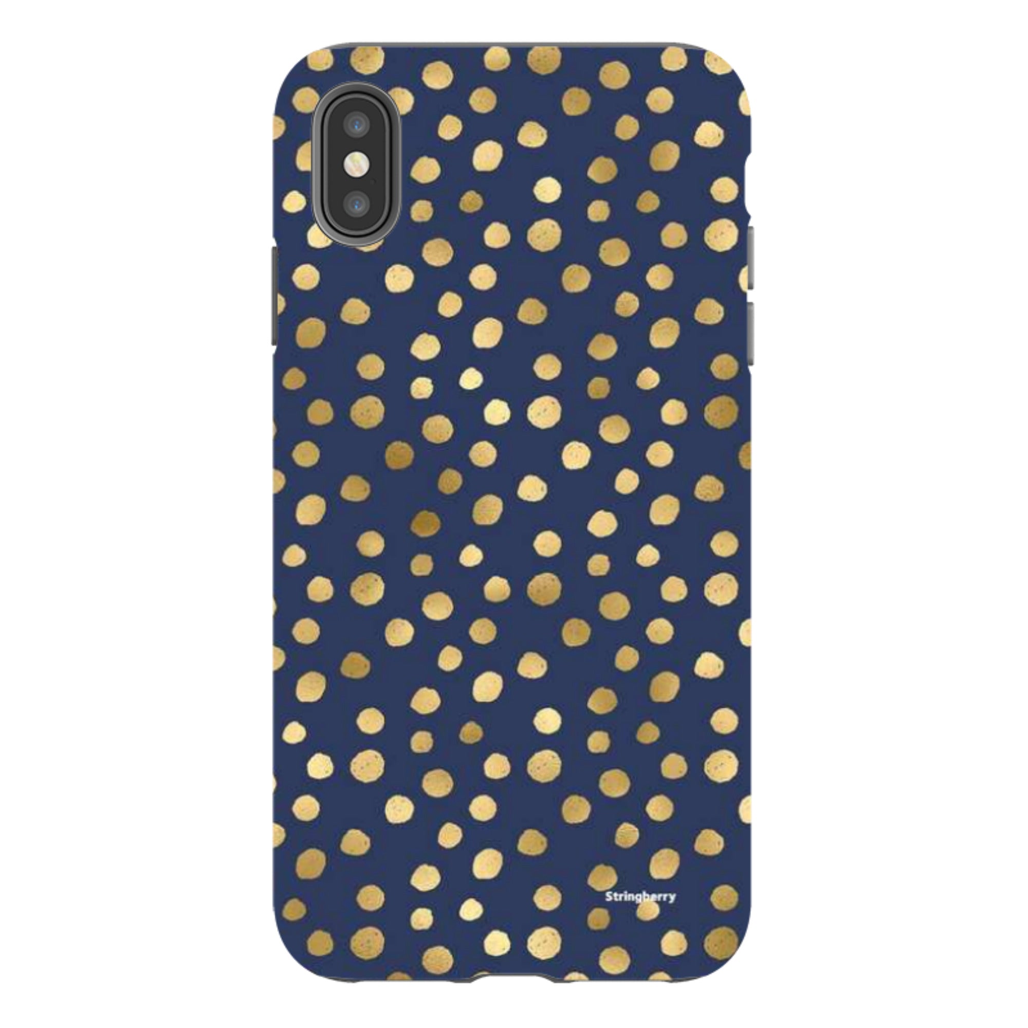 iPhone Tough Case - Navy Polka