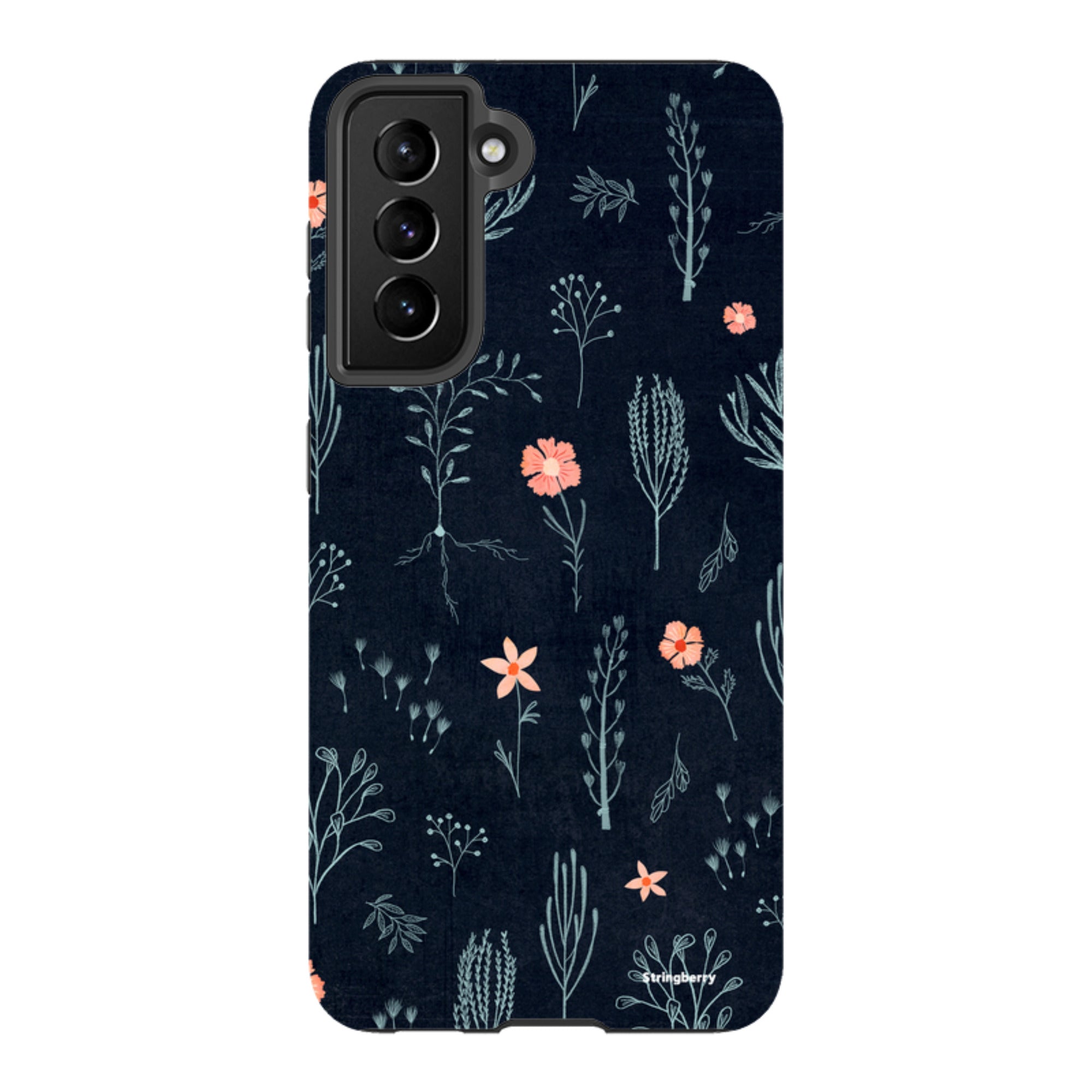 Samsung Tough Case - Floral Light Blue And Pink By Katherine Quinn