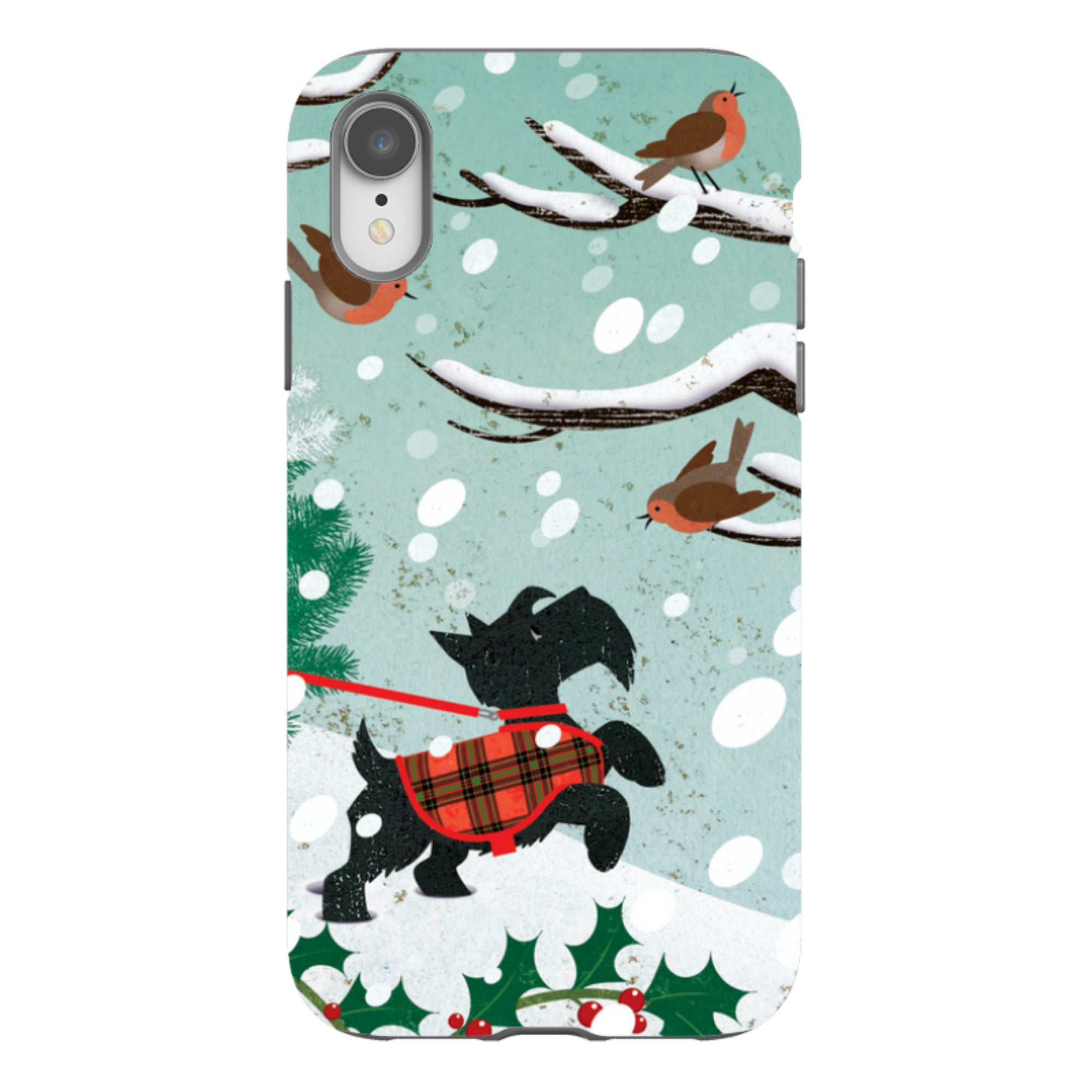 iPhone Tough Case - Scottie in Snow By Liane Payne