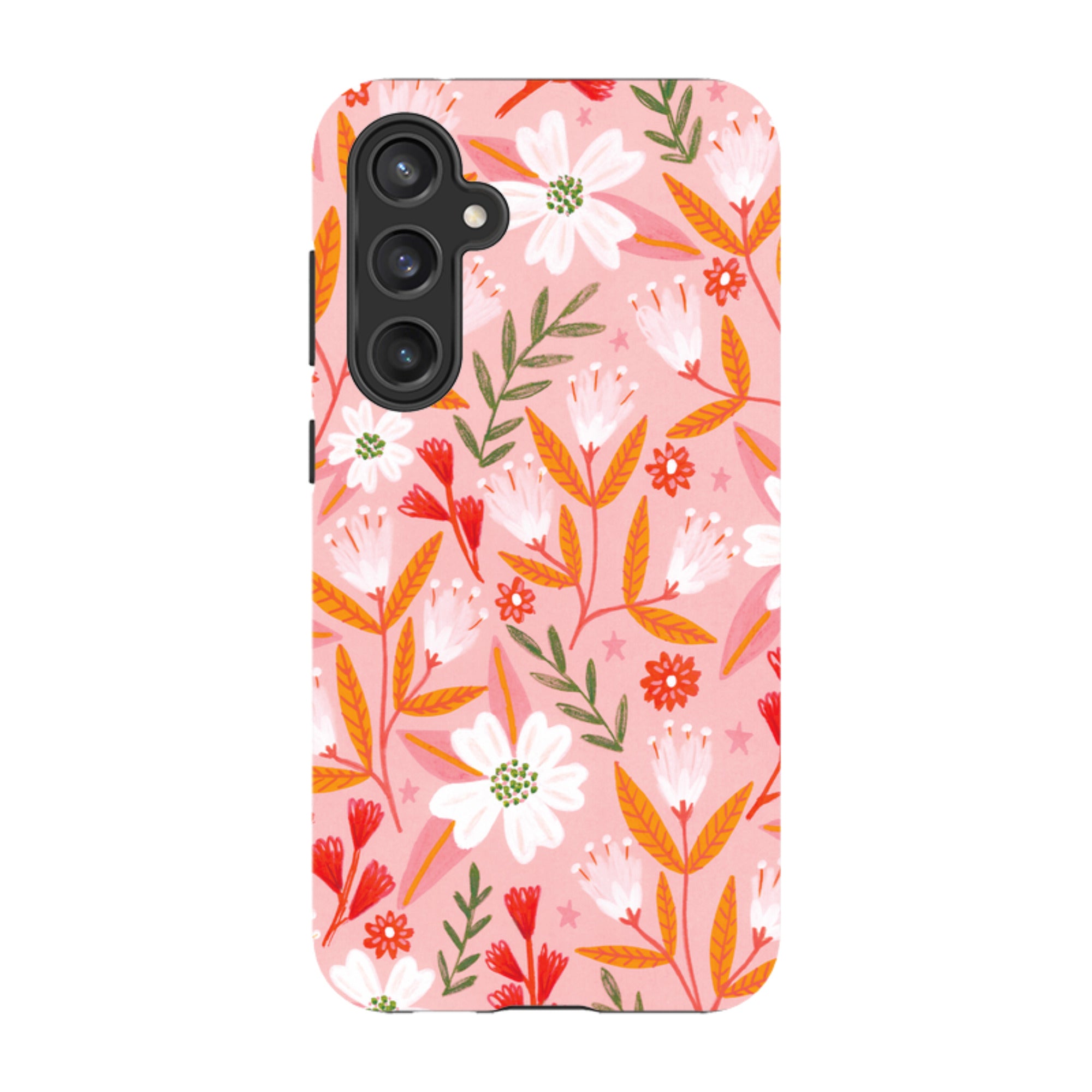 Samsung Tough Case - Pink And Orange Florals By Lee Foster Wilson