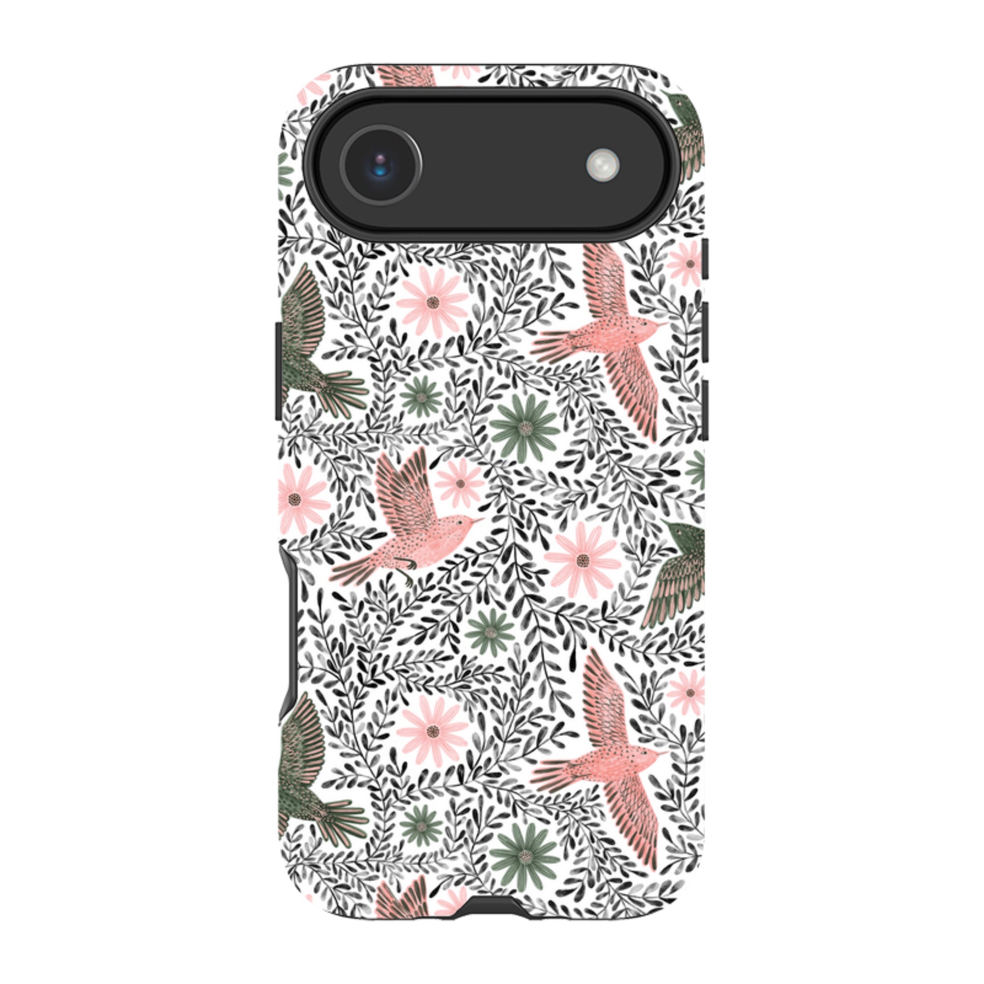 iPhone Tough Case - Bird Pattern Black By Lee Foster Wilson