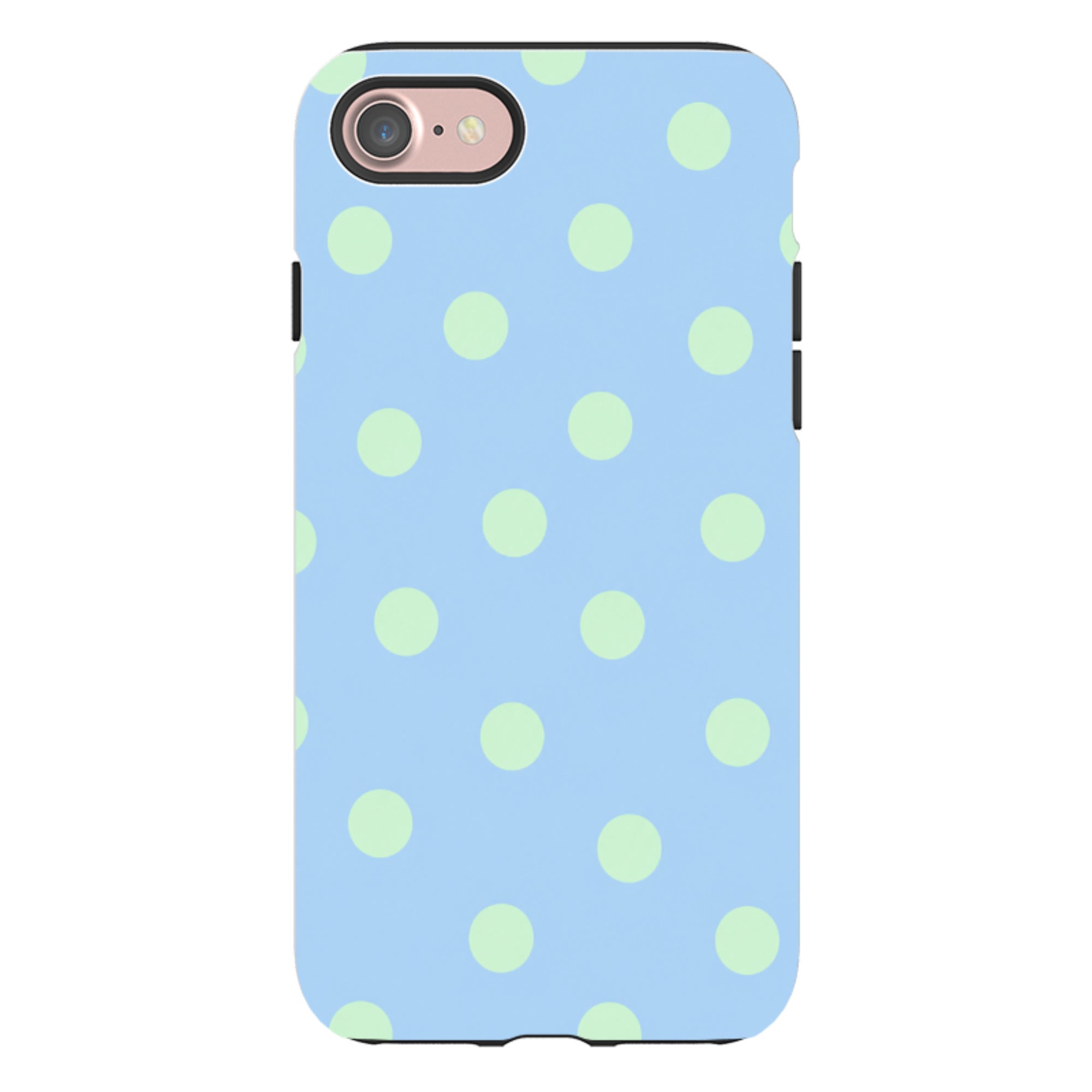 iPhone Tough Case - Sky Blue & Mint Green Polka Dot