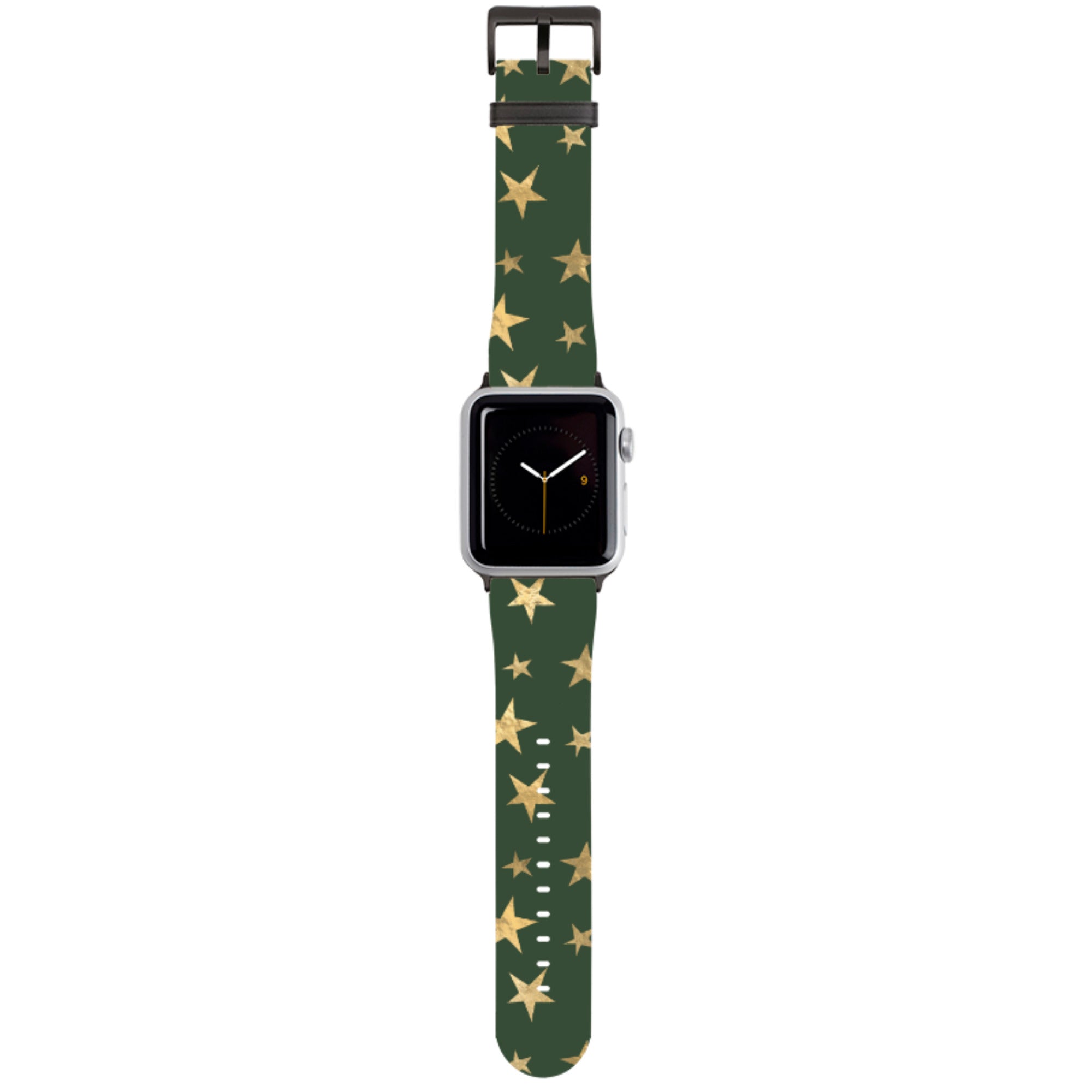 Green and Gold Stars Apple Watch Strap