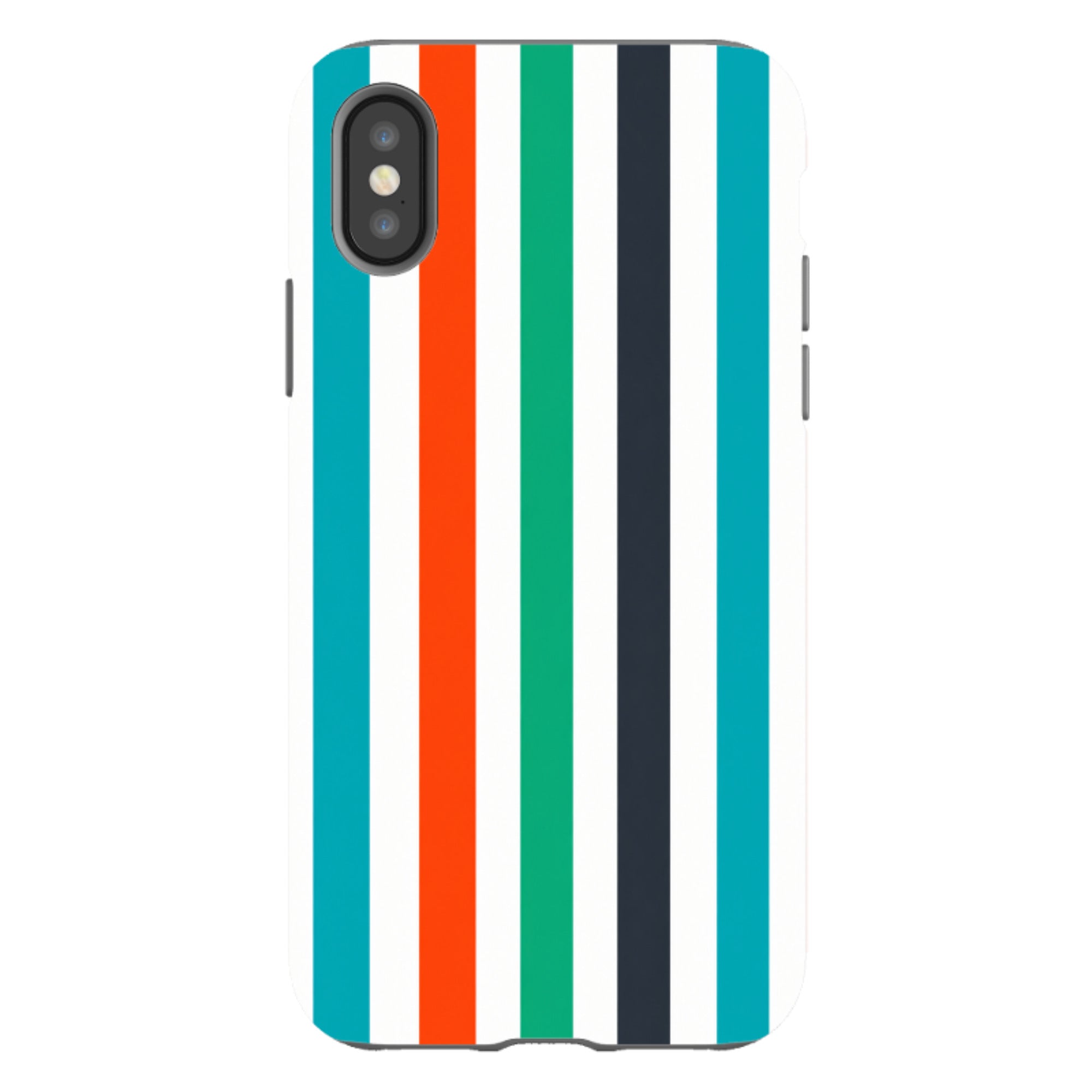 iPhone Tough Case - Orange & Teal Stripe