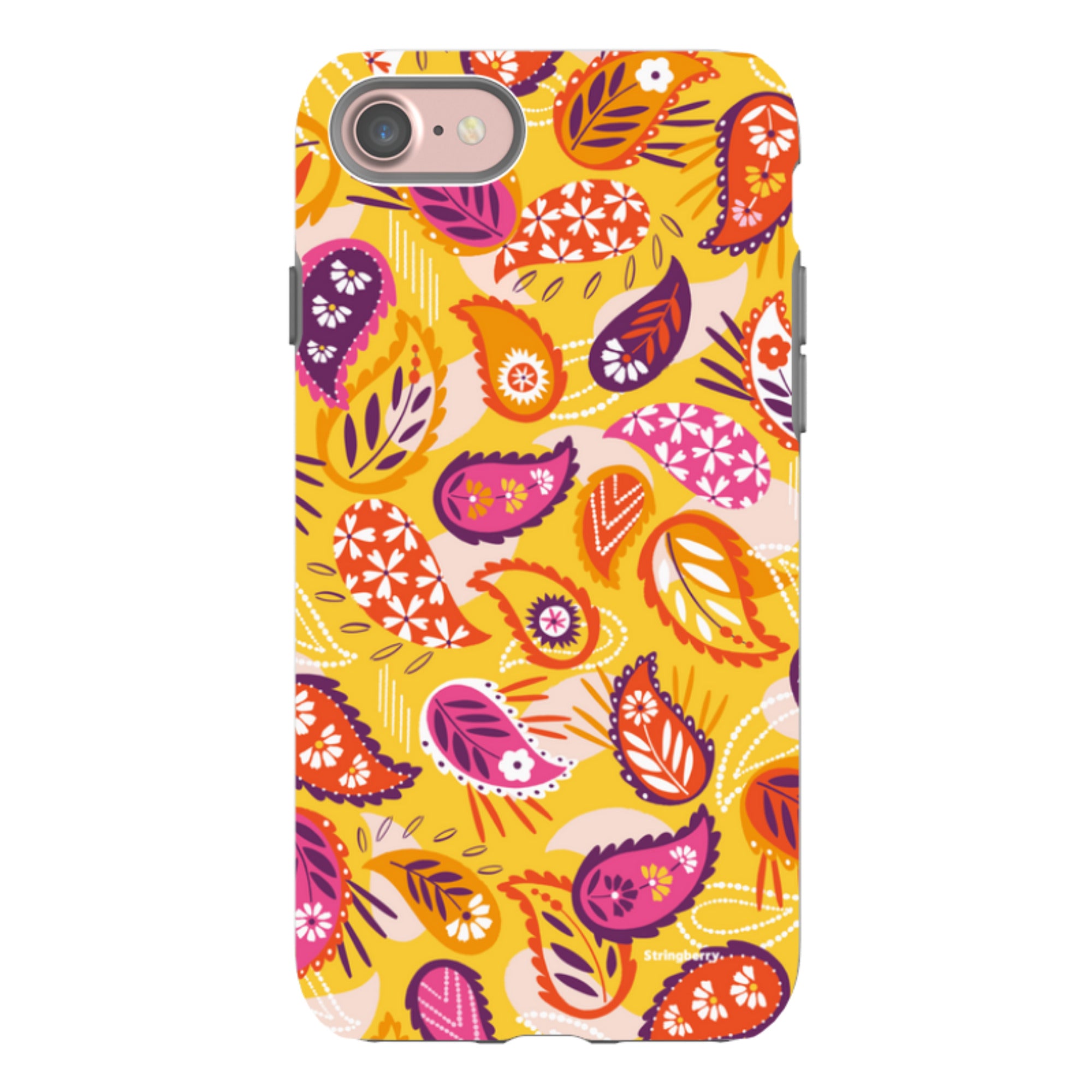 iPhone Tough Case - Paisley Yellow By Ali Brookes
