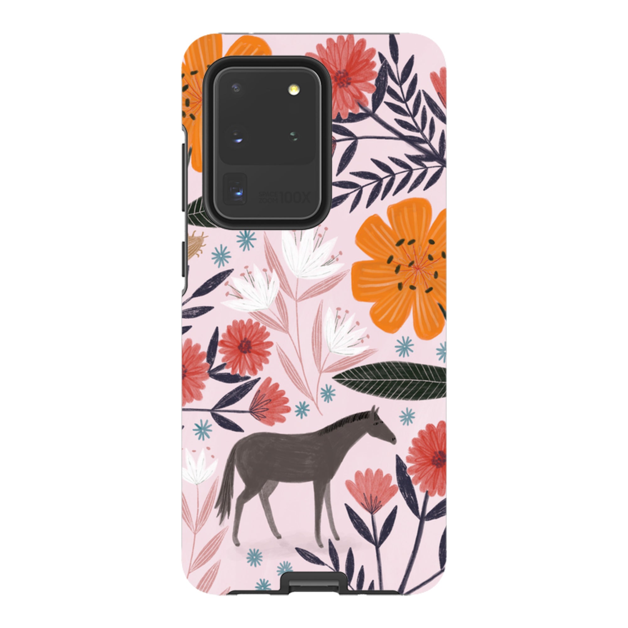 Samsung Tough Case - Pink Horse Floral By Lee Foster Wilson