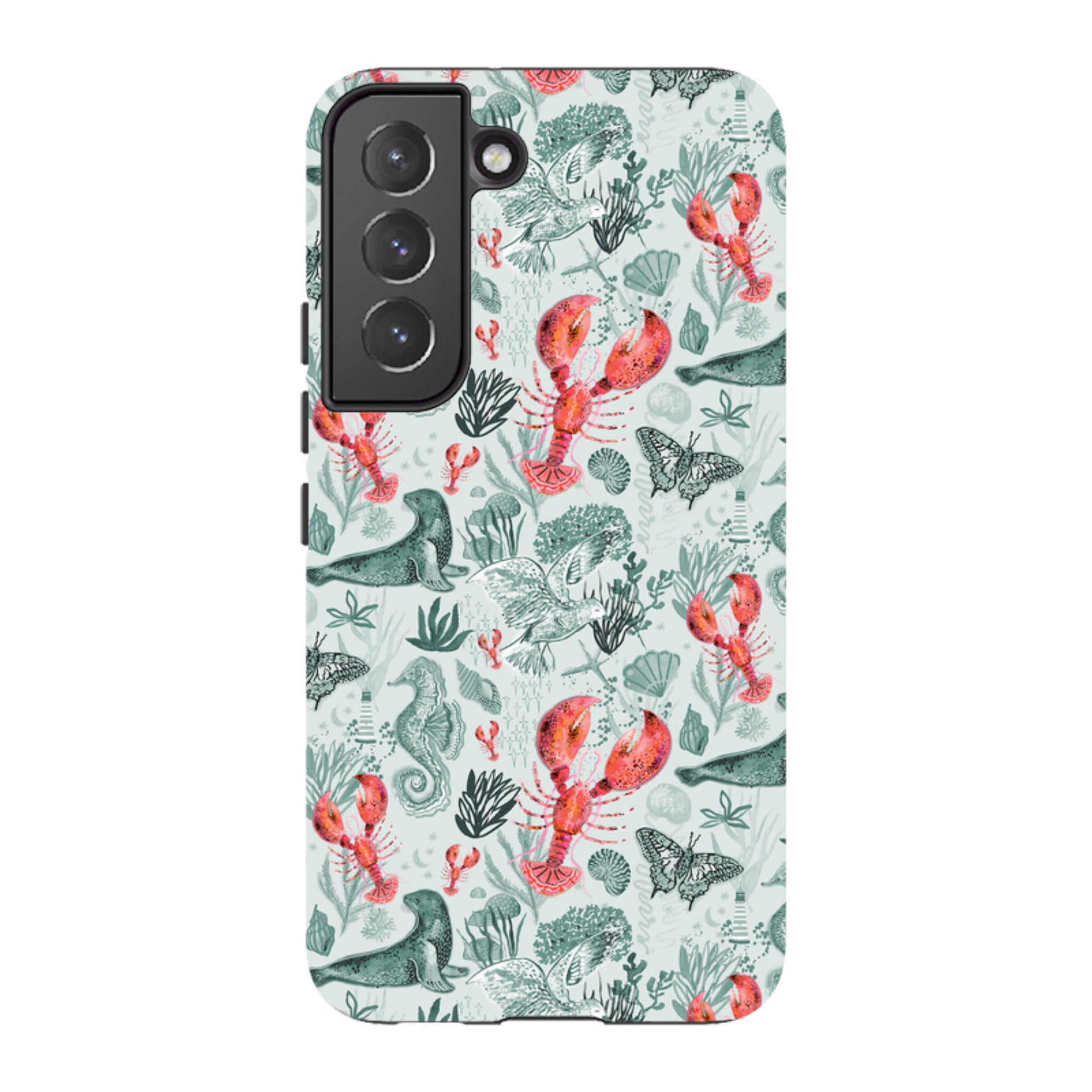 Samsung Tough  Case - Teal Seals and Lovely Lobsters By Emma Frances Grant
