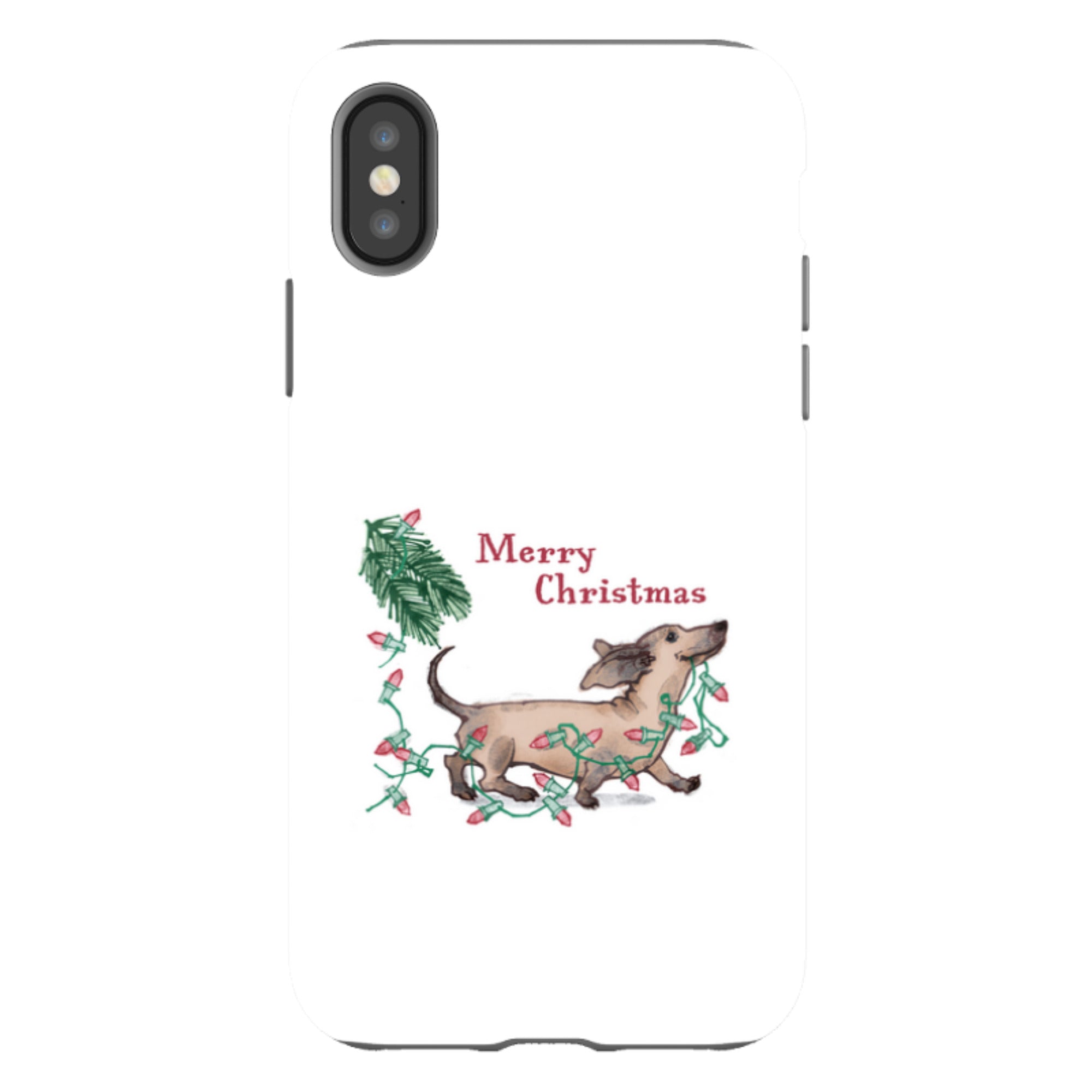 iPhone Tough Case - Christmas Dachshund By Liane Payne
