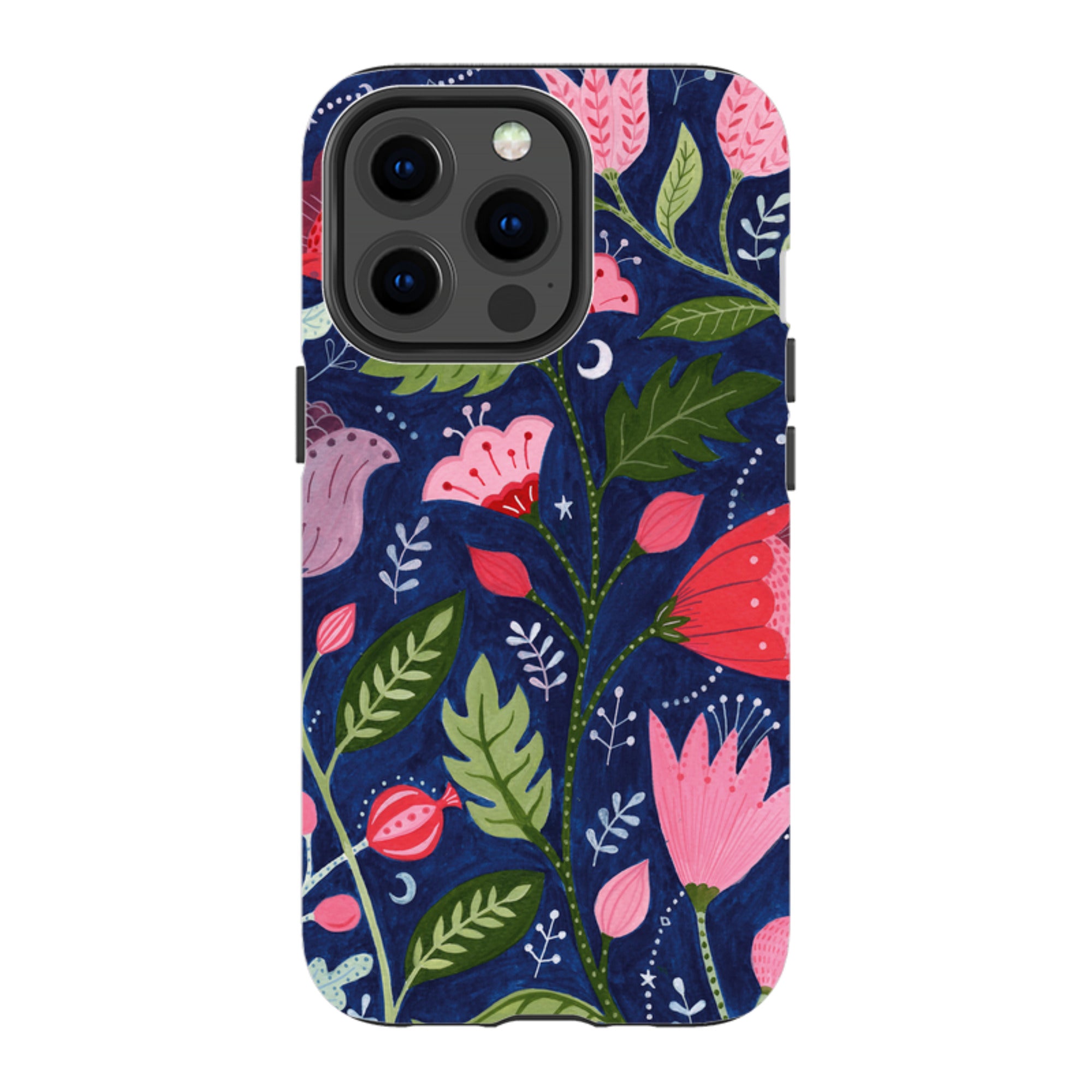 iPhone Tough Case - Flowers On Blue By Bex Parkin