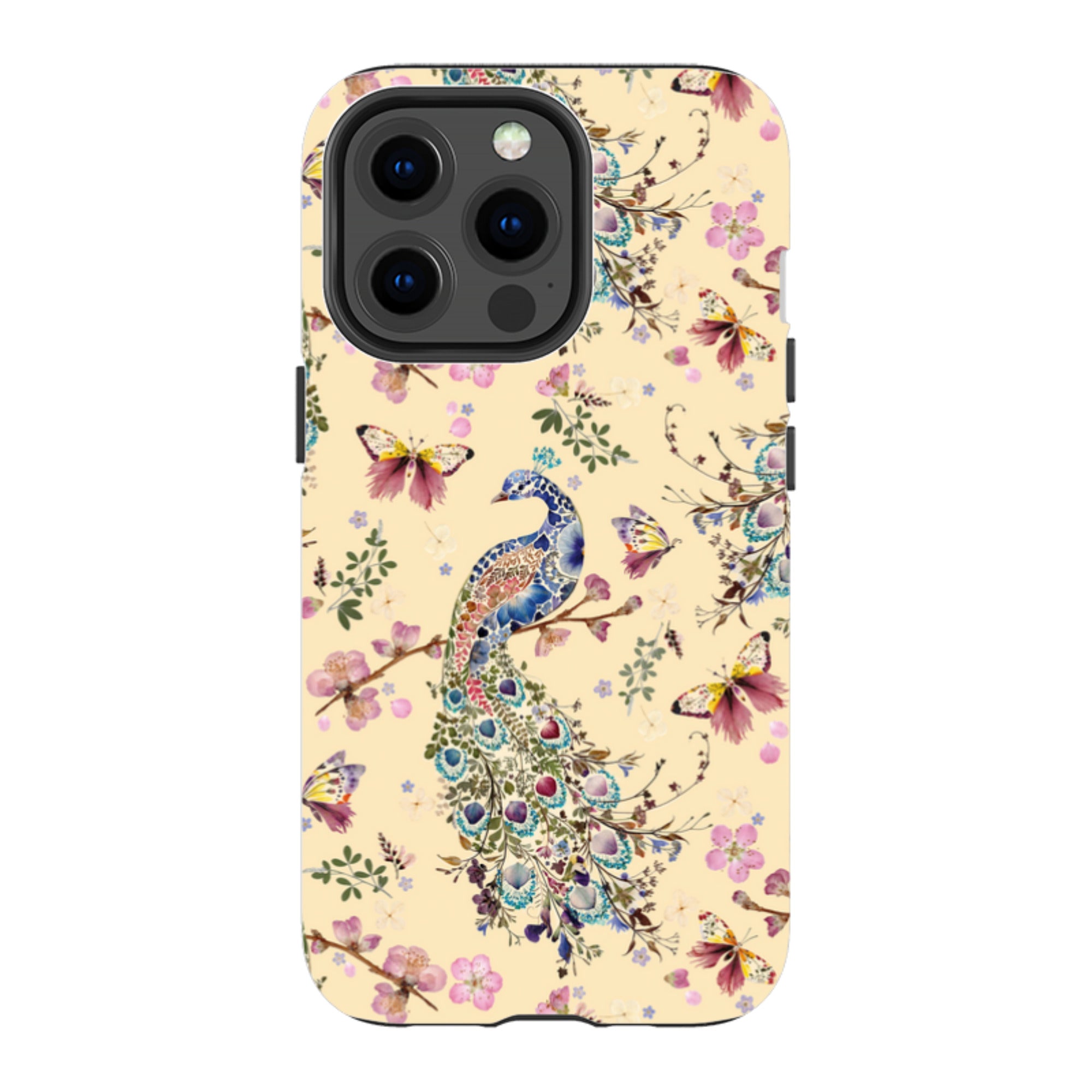 iPhone MagSafe Tough Case -  Peacock and Cherry Blossoms Lily By Helen Ahpornsiri
