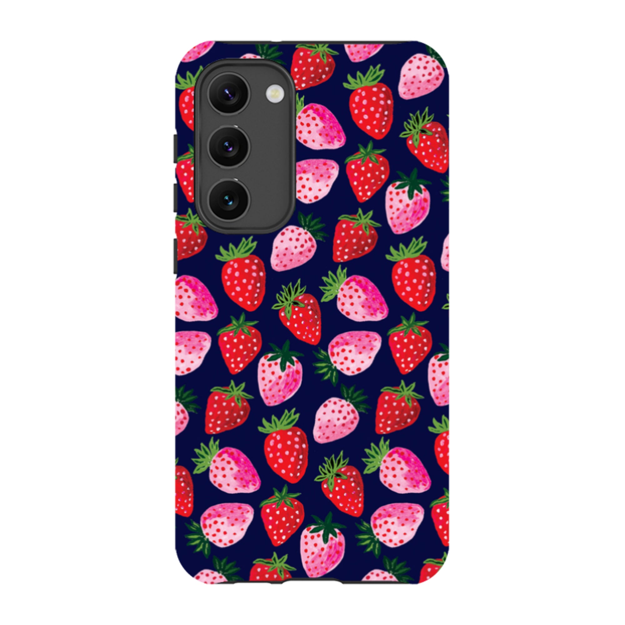 Samsung Tough  Case - Strawberry Scatter Navy By Emma Frances Grant