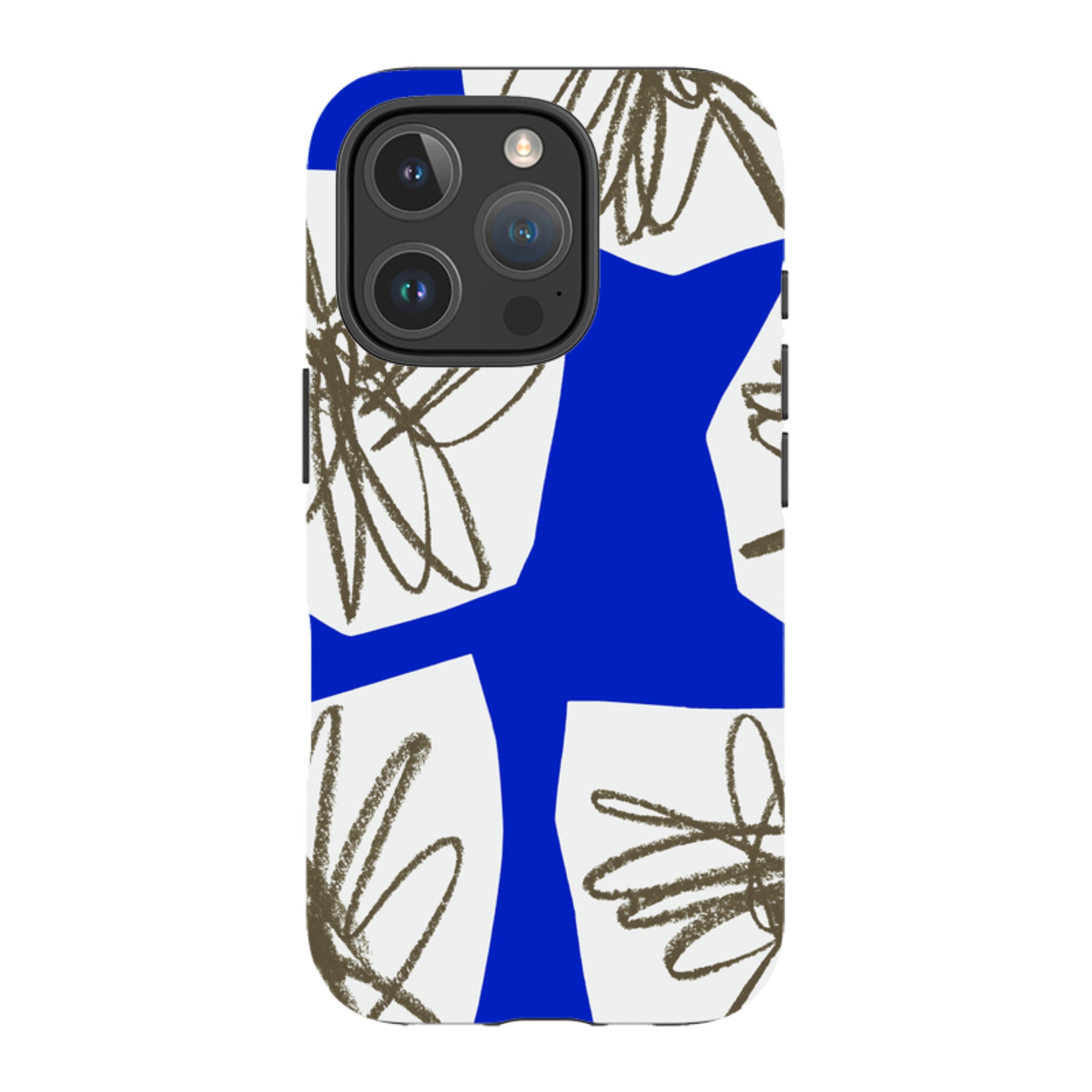 iPhone Tough Case - Blue Collage Flower By Kitty Joseph