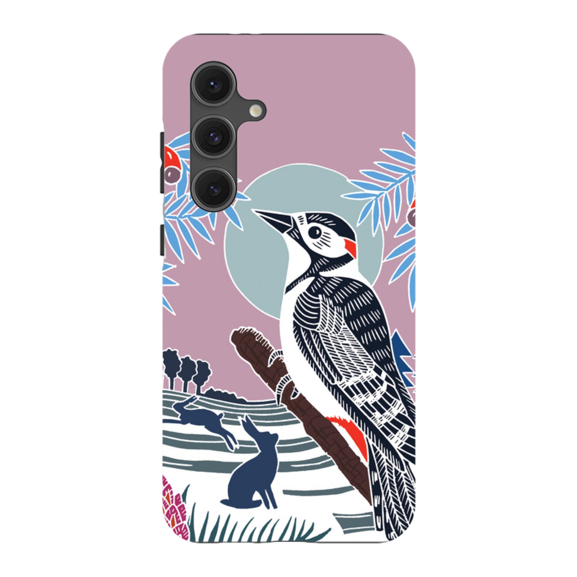 Samsung Tough Case - Woodpecker Pale By Kate Heiss