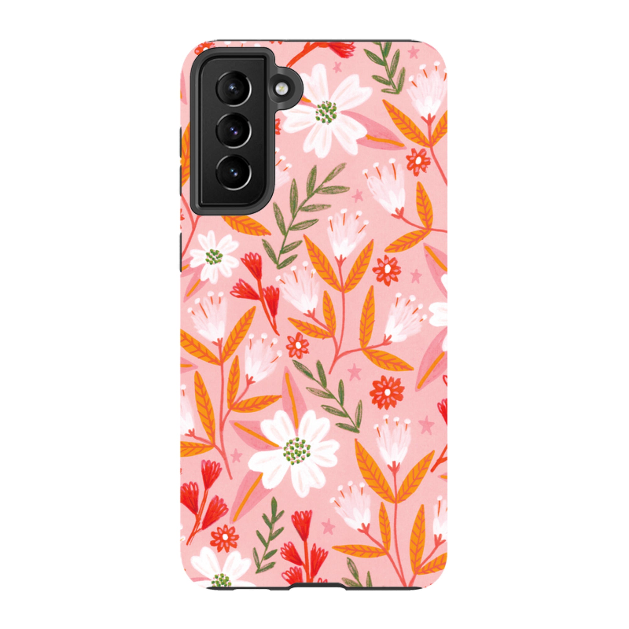 Samsung Tough Case - Pink And Orange Florals By Lee Foster Wilson