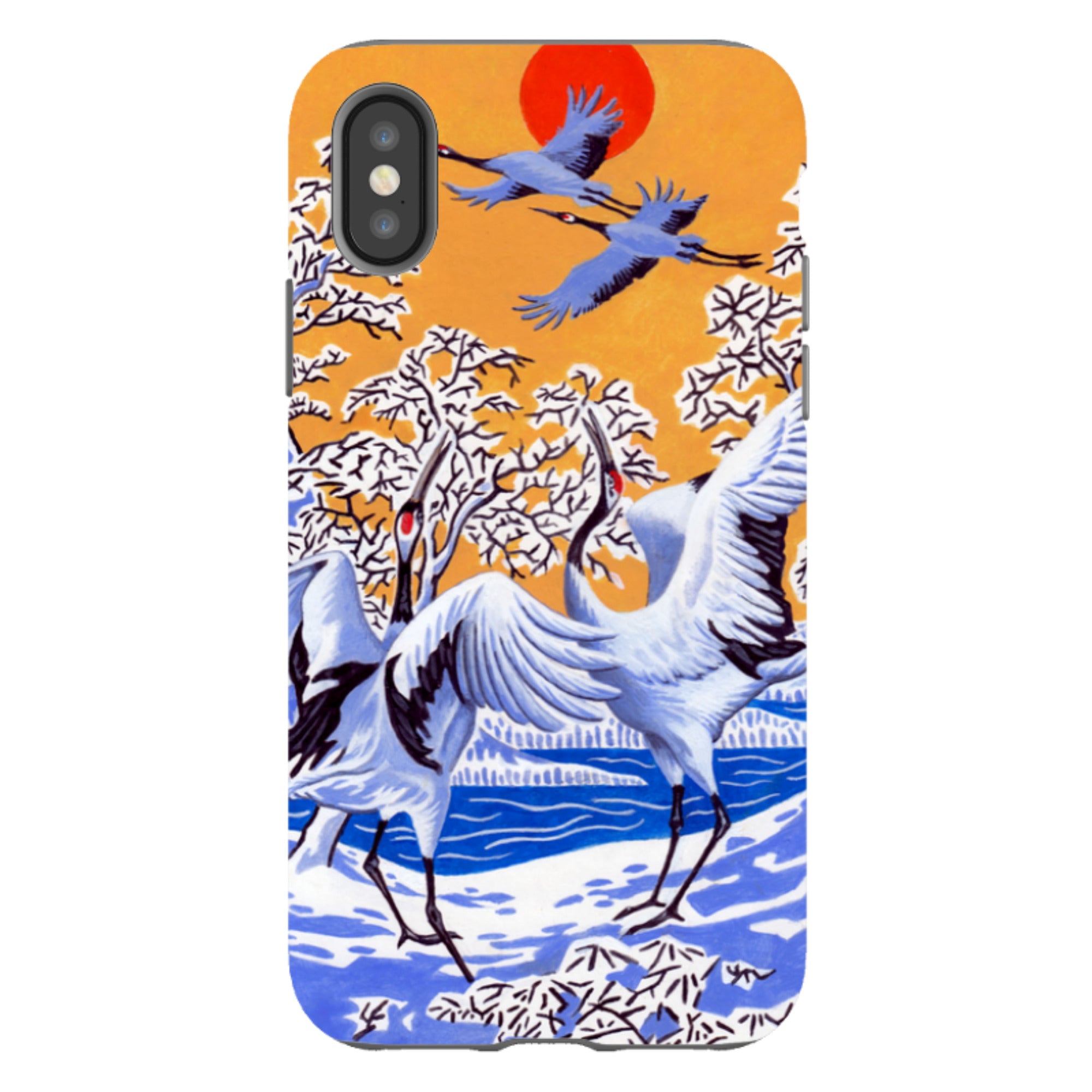 iPhone Tough Case - Japanese Cranes By Philip Hood