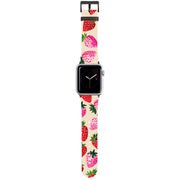 Strawberry Scatter Cream Apple Watch Strap By Emma Frances Grant