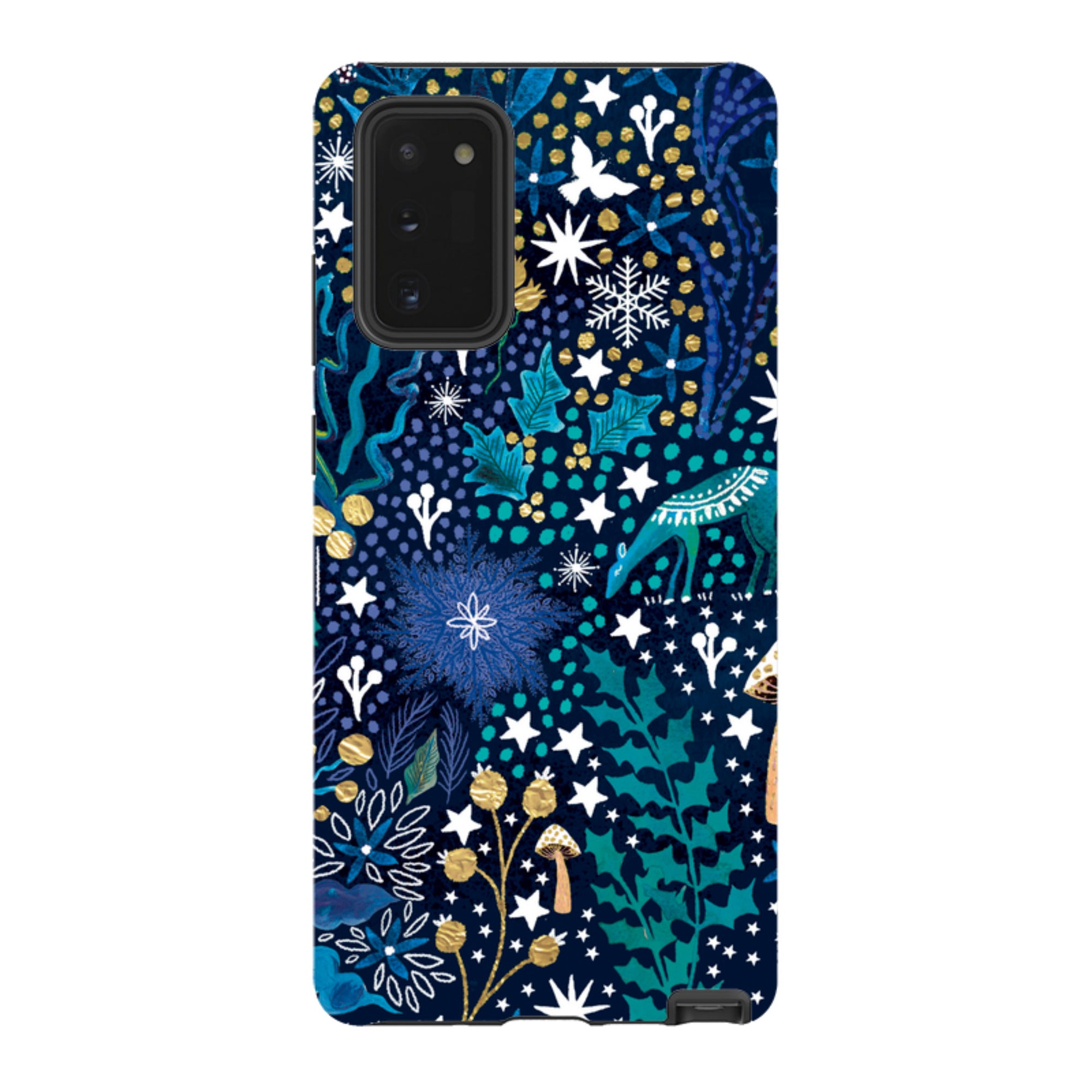 Samsung Tough Case - Winter Flowers Teal By Emma Frances Grant