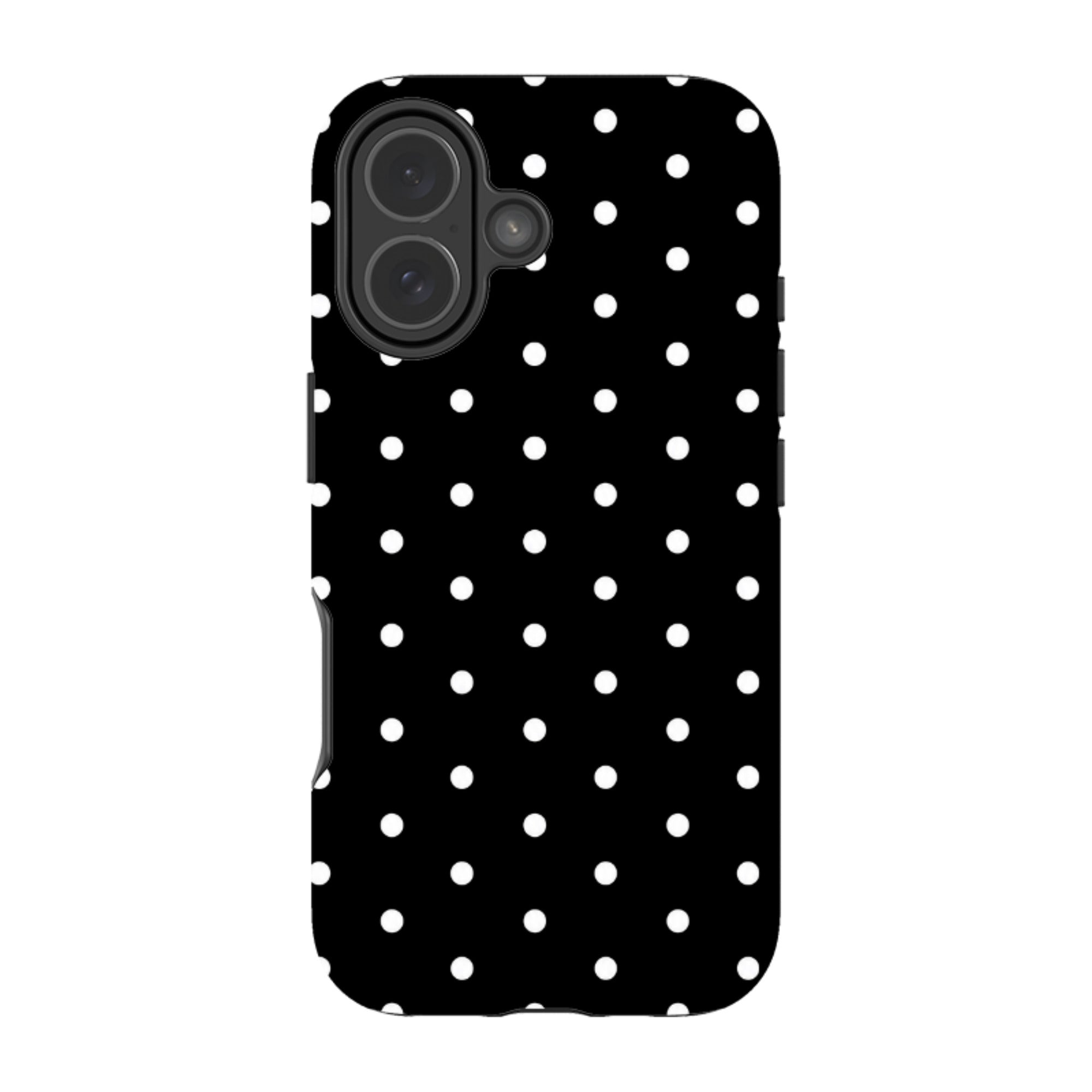 iPhone Tough Case - Black & White Polka Dot