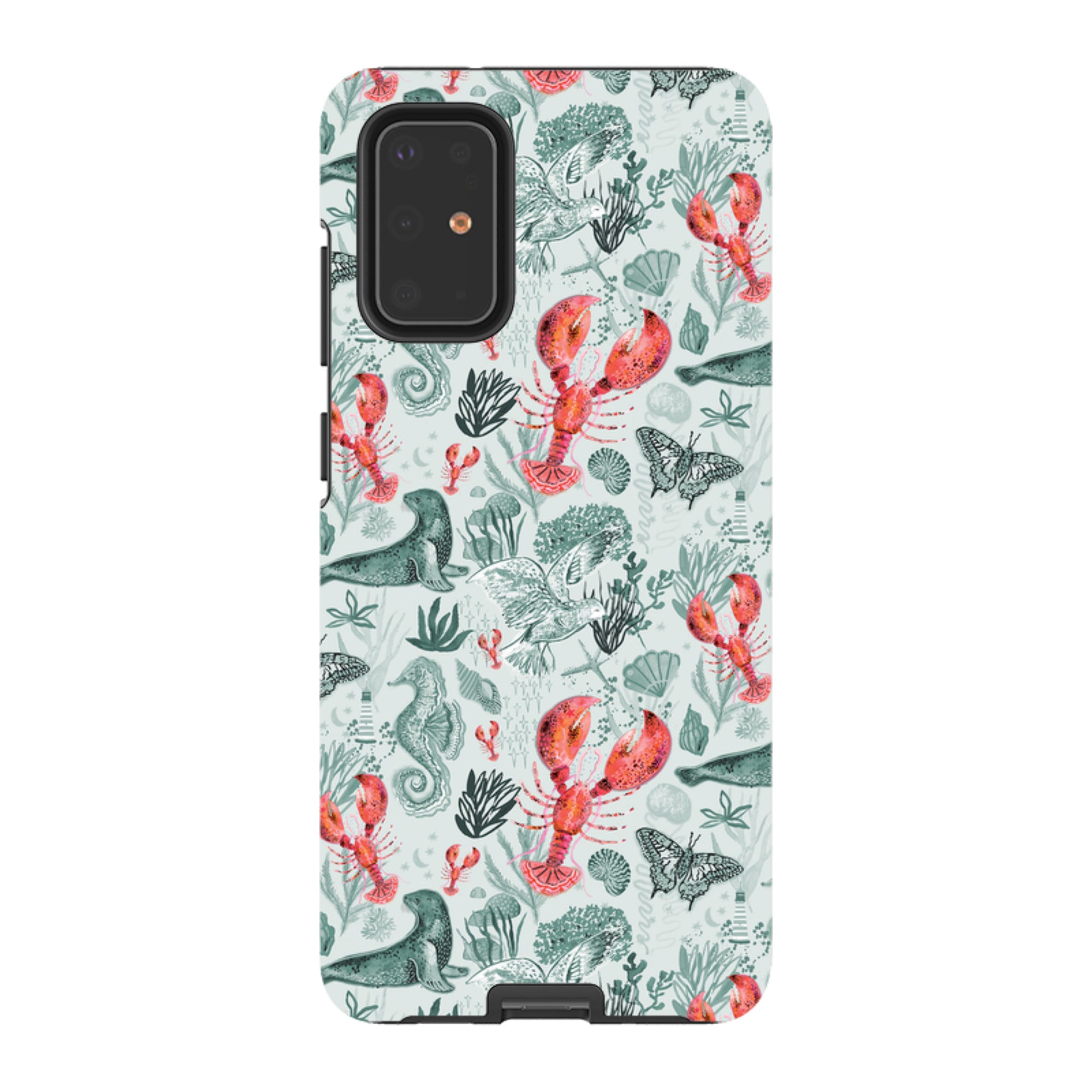 Samsung Tough  Case - Teal Seals and Lovely Lobsters By Emma Frances Grant