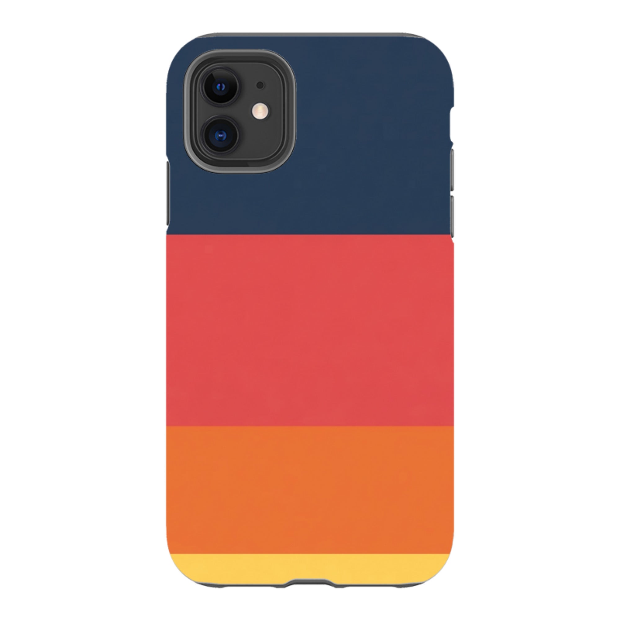 iPhone Tough Case - Navy Blue & Orange Gingham