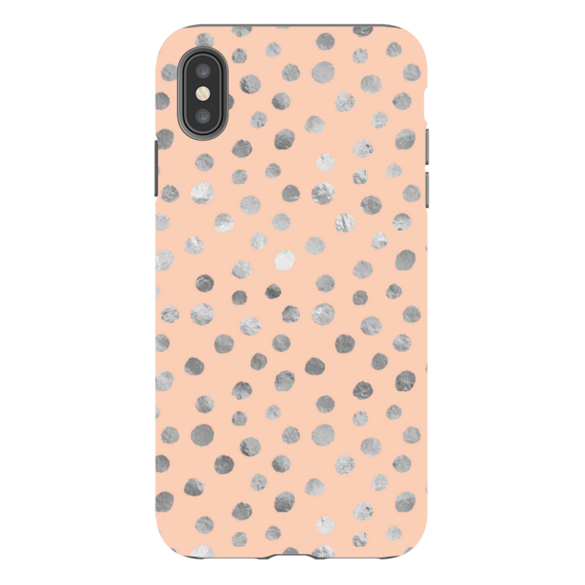 iPhone Tough Case - Pale and Silver Dots