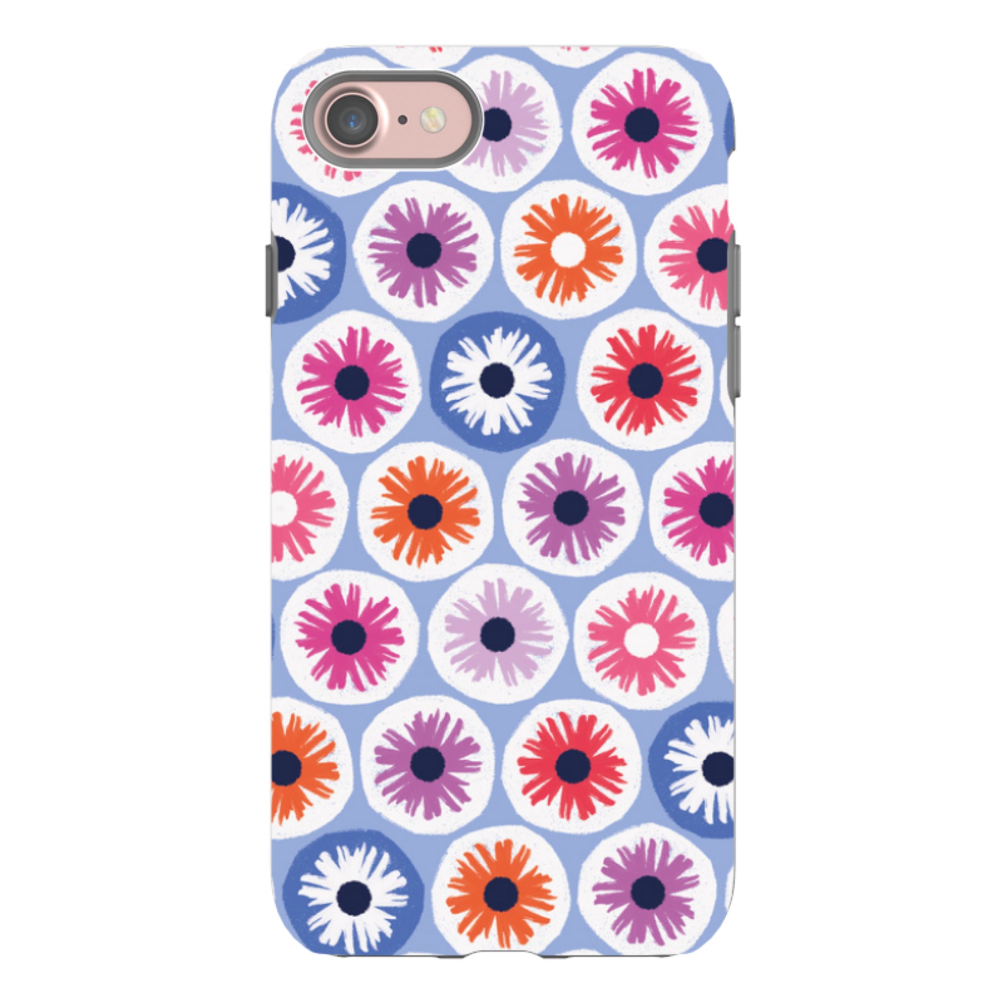 iPhone Tough Case - Penny Flowers Light Blue By Ali Brookes