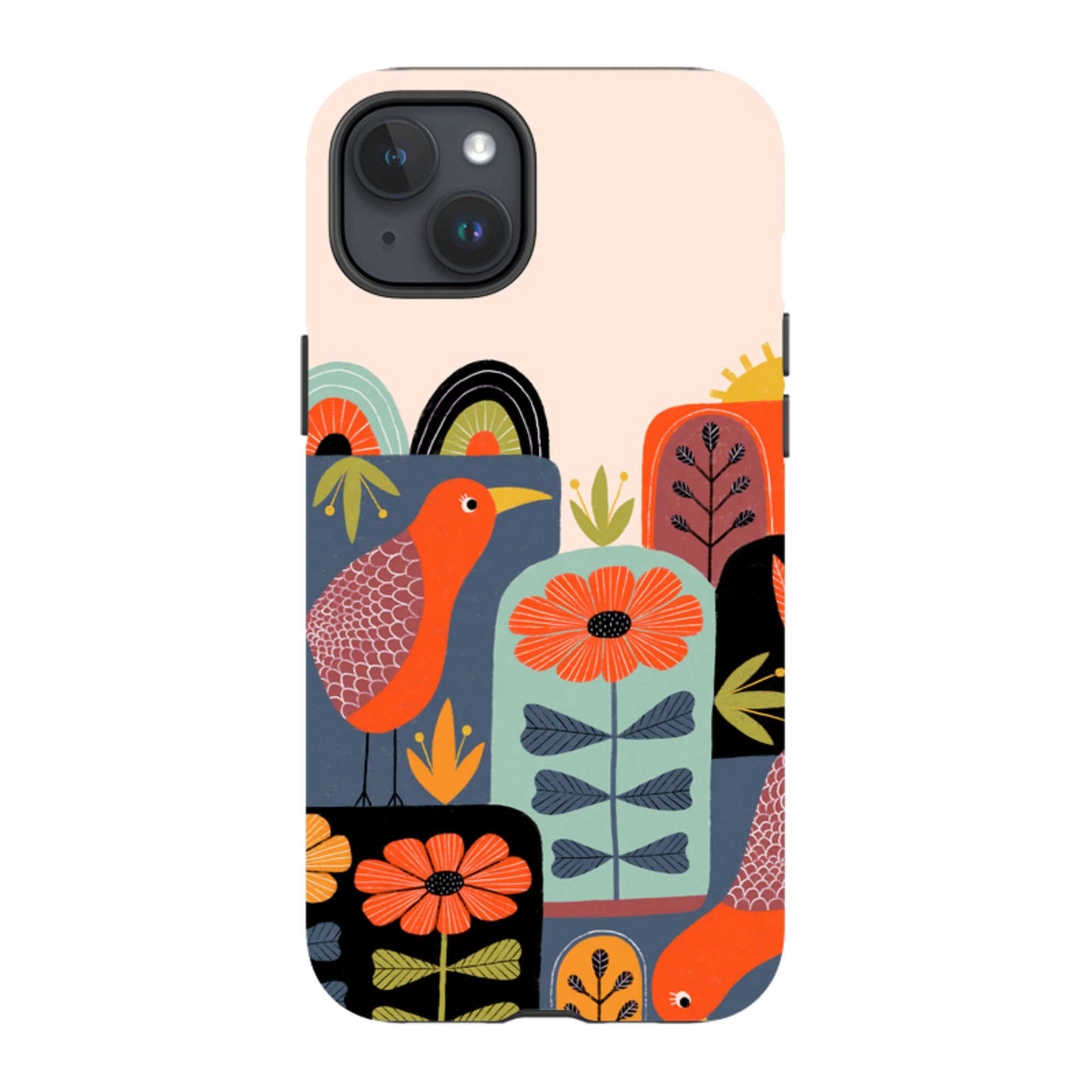 iPhone Tough Case - Folky Birds III By Suzy Taylor