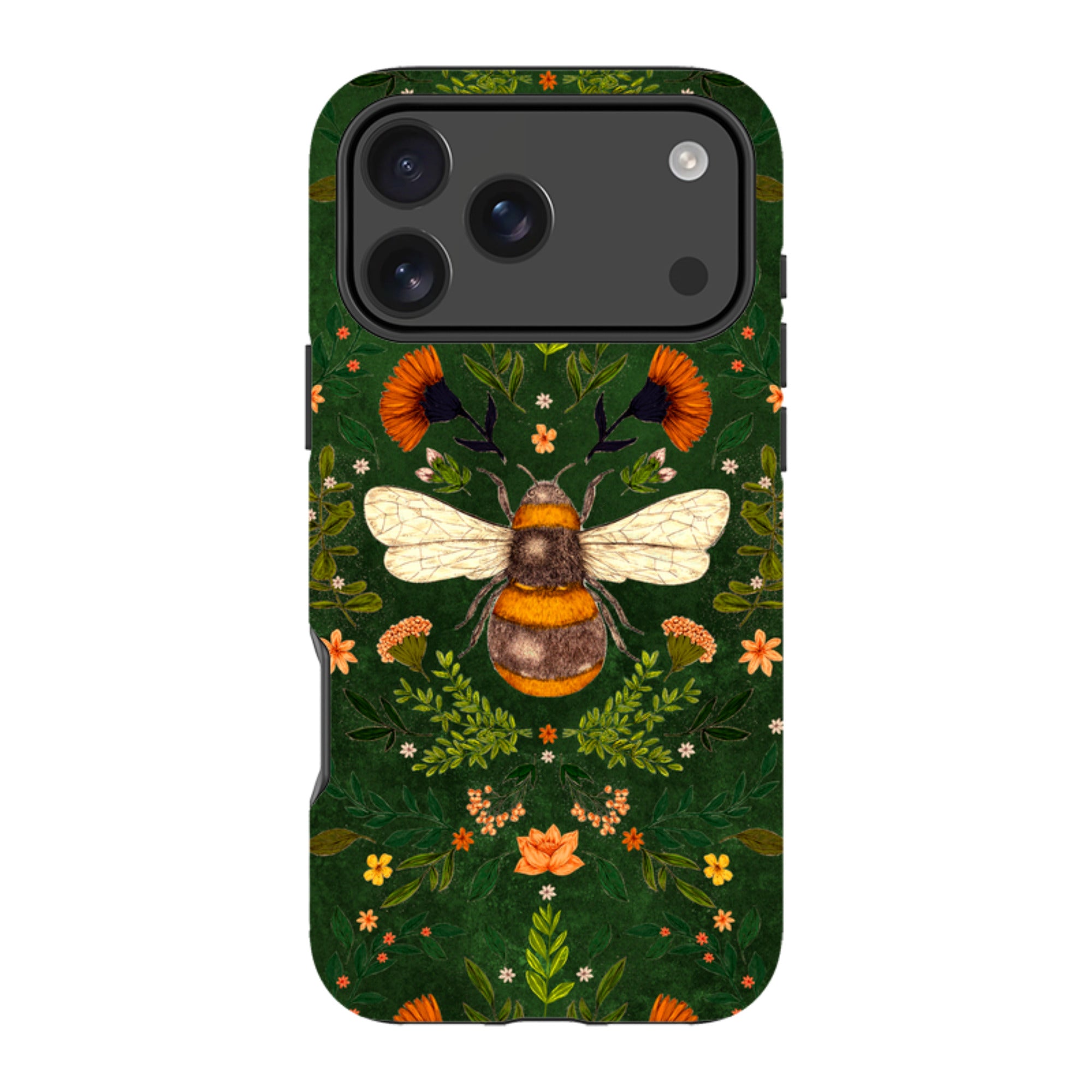 iPhone Tough Case - Botanical Bee Green By Jade Mosinski