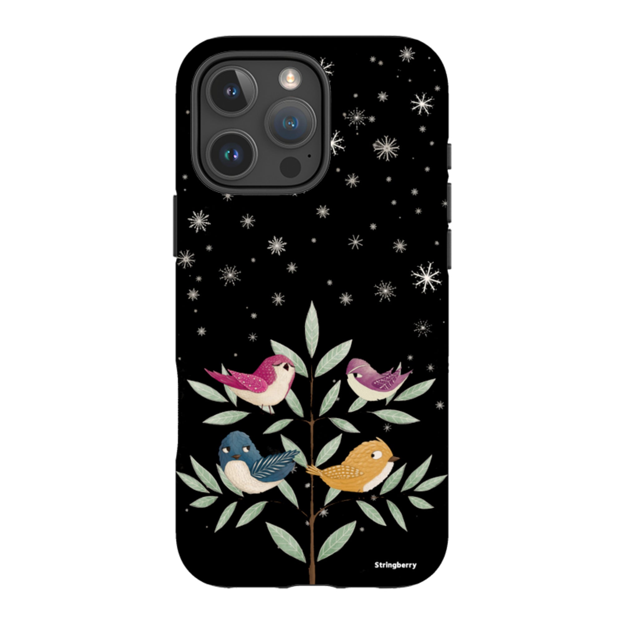 iPhone Tough Case - Garden Birds Black By Maja Lindberg