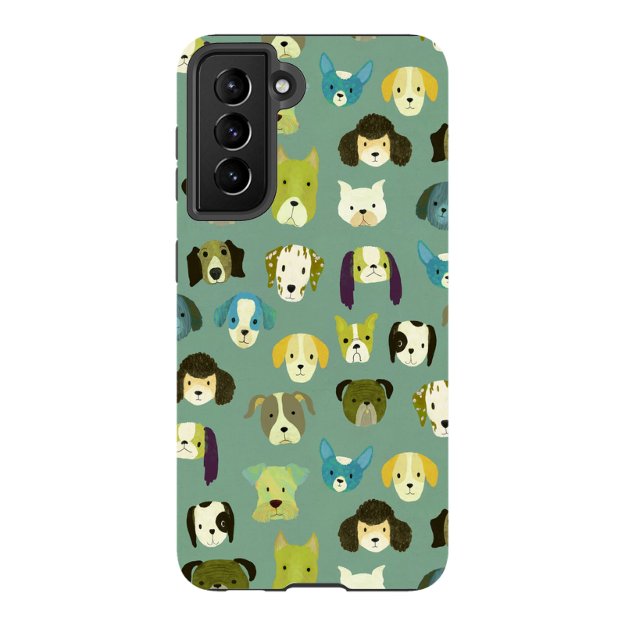 Samsung Tough Case - Dog Heads Green By Katherine Quinn