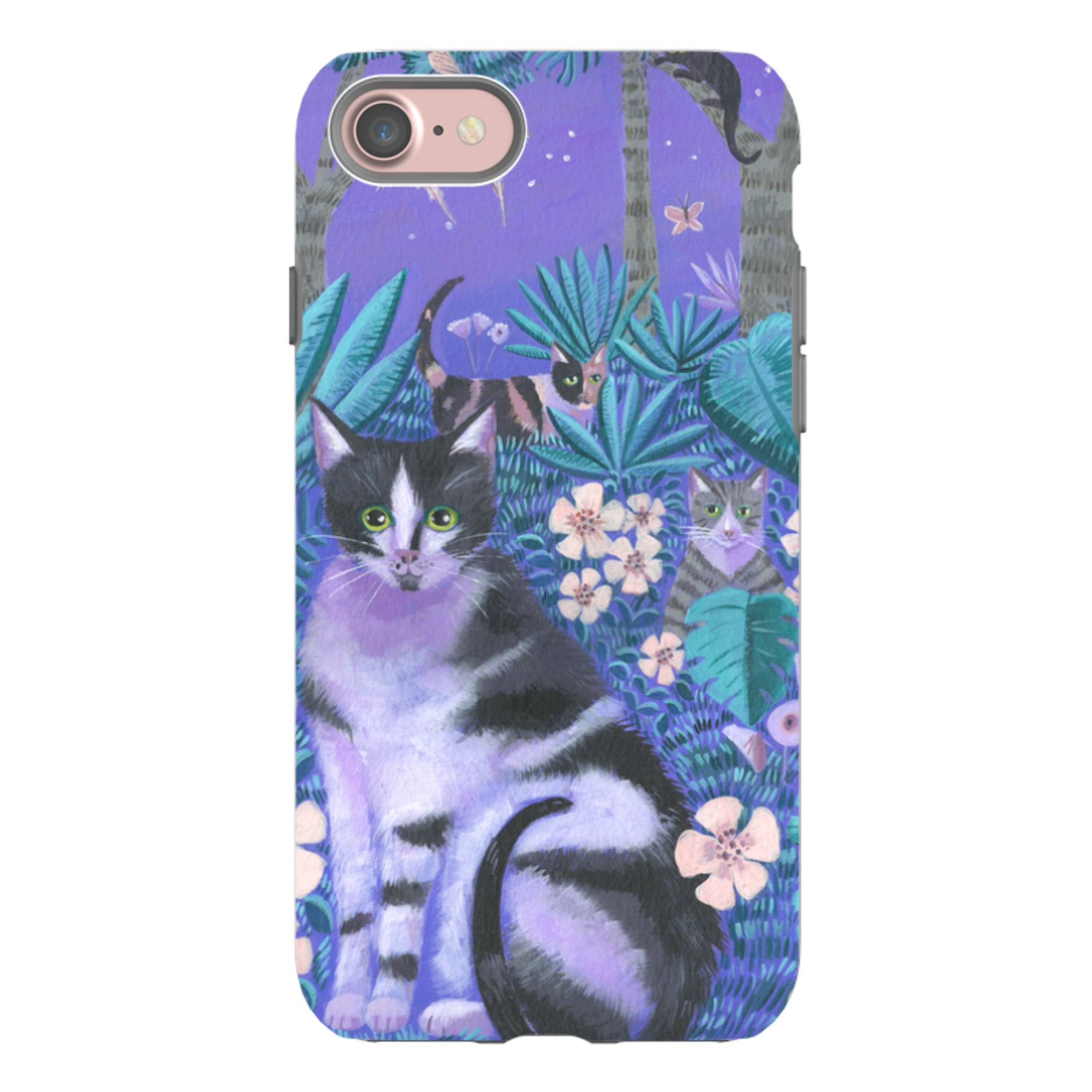 iPhone Tough Case - Night Cats 2 By Mary Stubberfield
