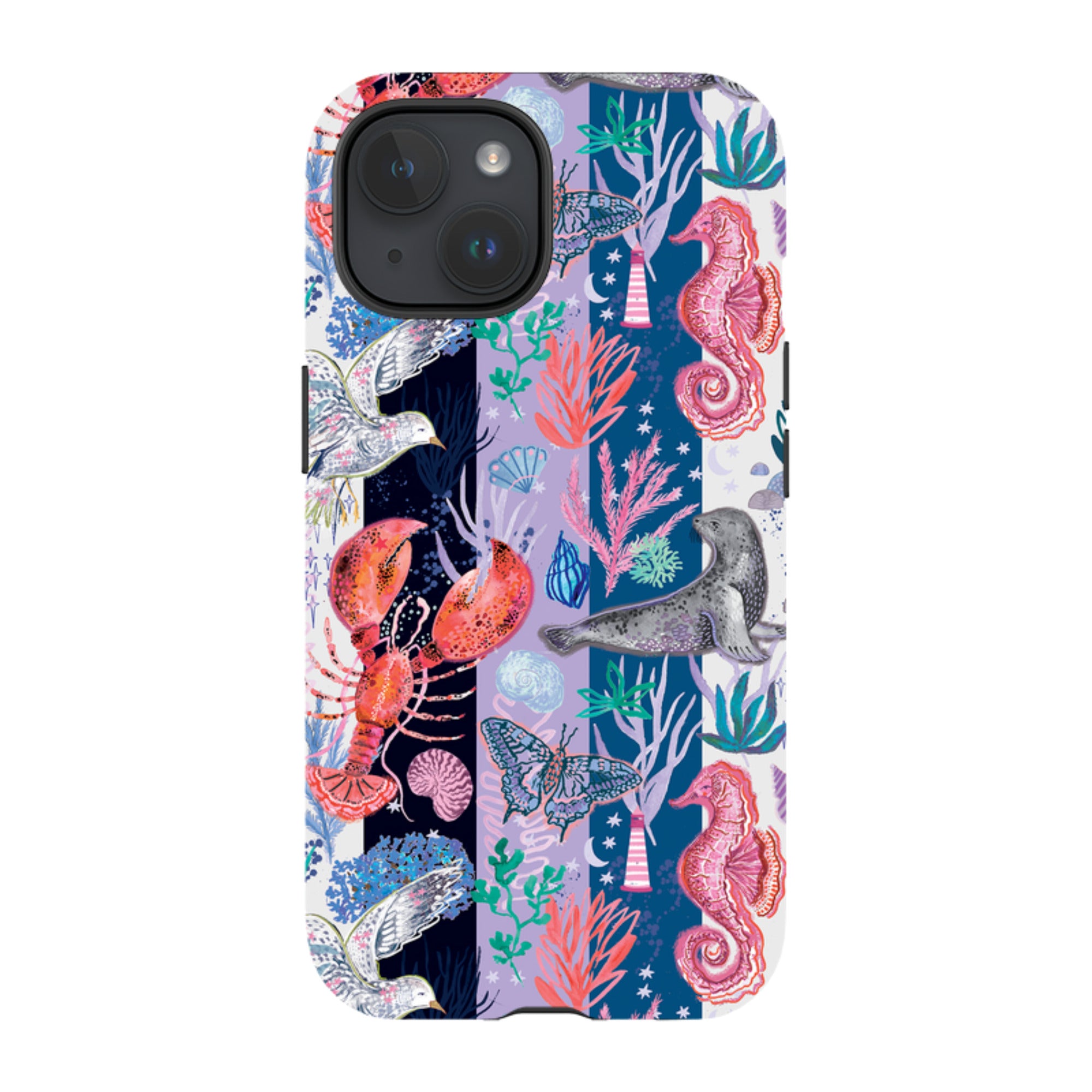 iPhone MagSafe Tough Case - Coastal Calling Stripe III By Emma Frances Grant
