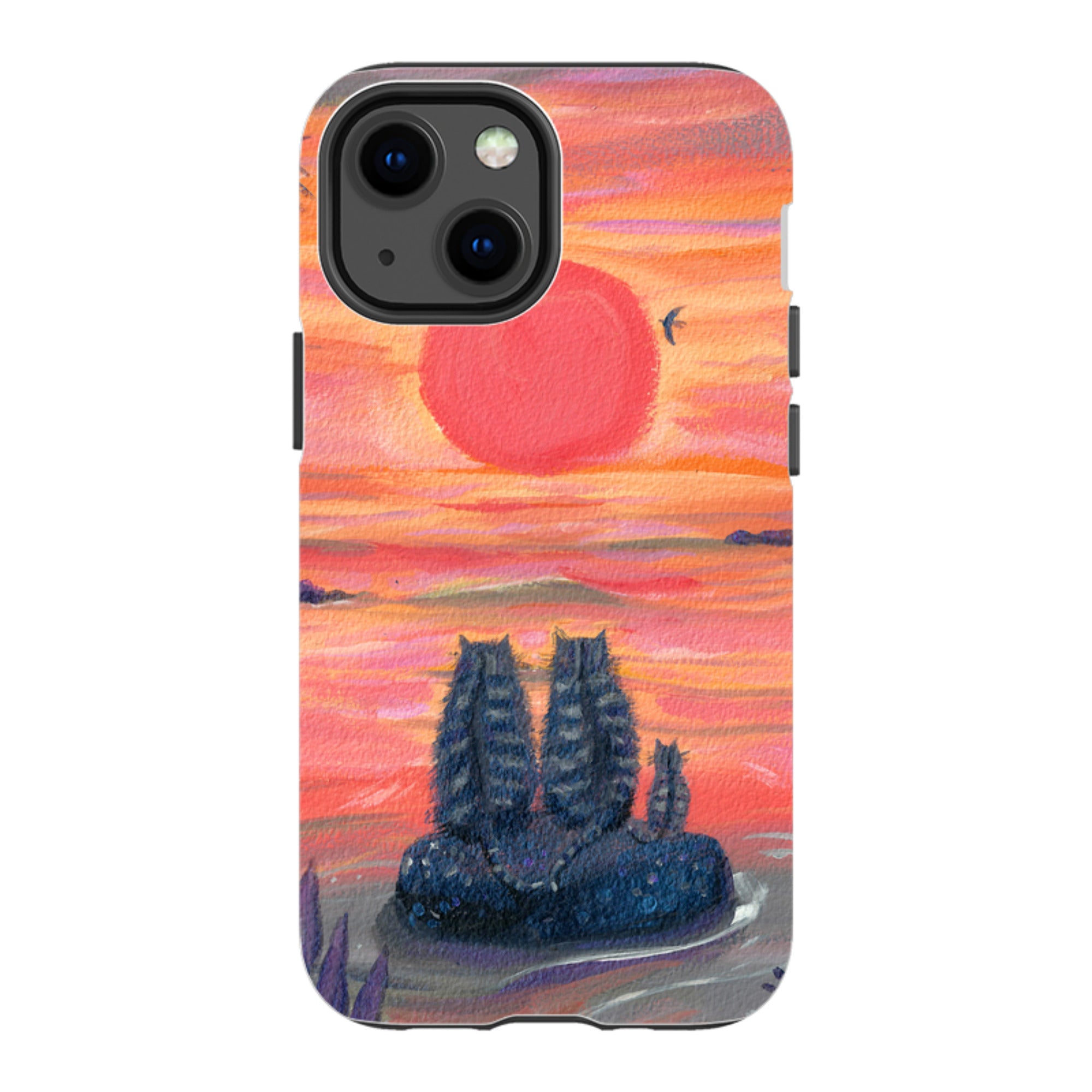 iPhone Tough Case - Sunset Cats By Mary Stubberfield