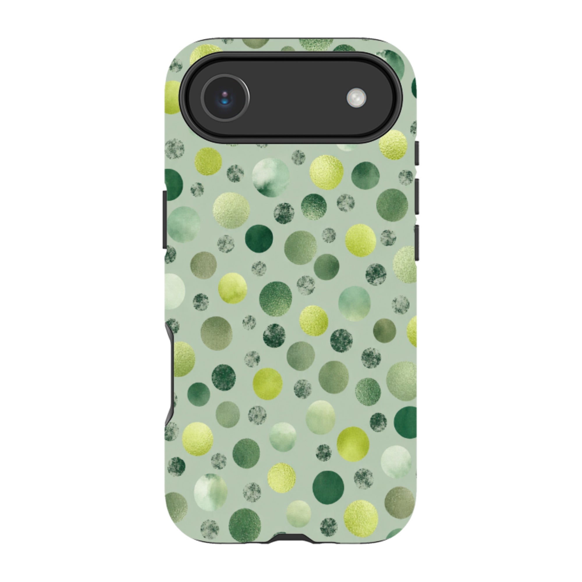 iPhone MagSafe Tough Case - Sage Green Polka Dot