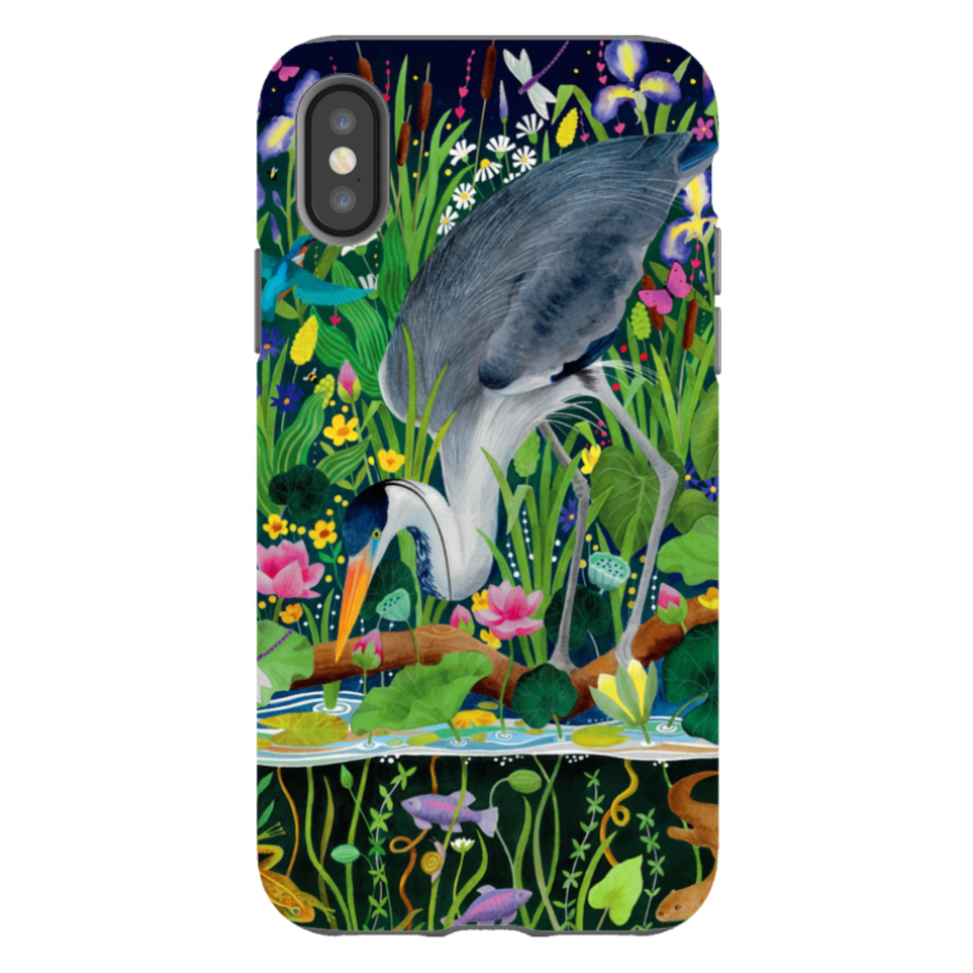 iPhone Tough Case - Heron Fishing By Bex Parkin