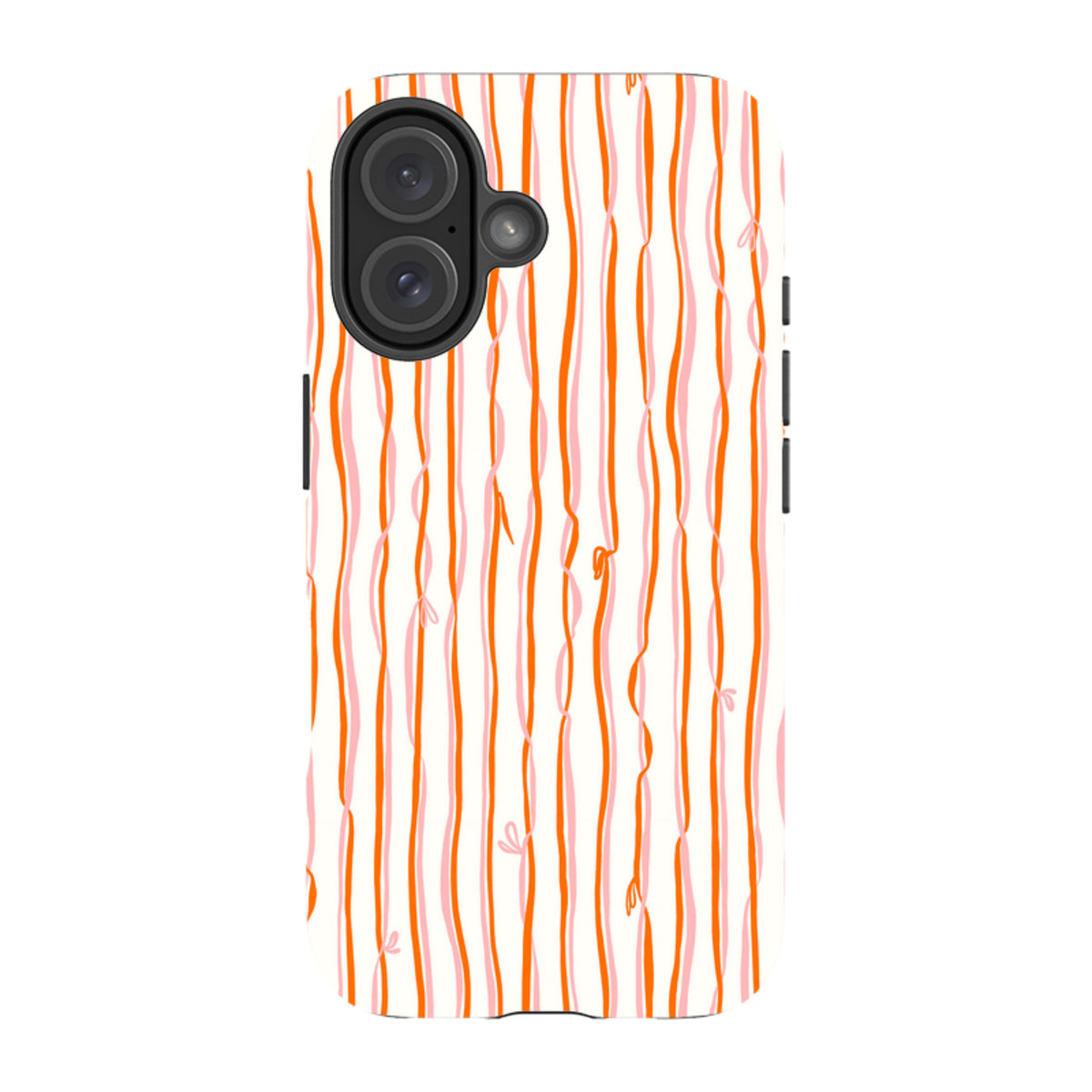 iPhone Tough Case - Ribbons orange and pink By Katherine Quinn