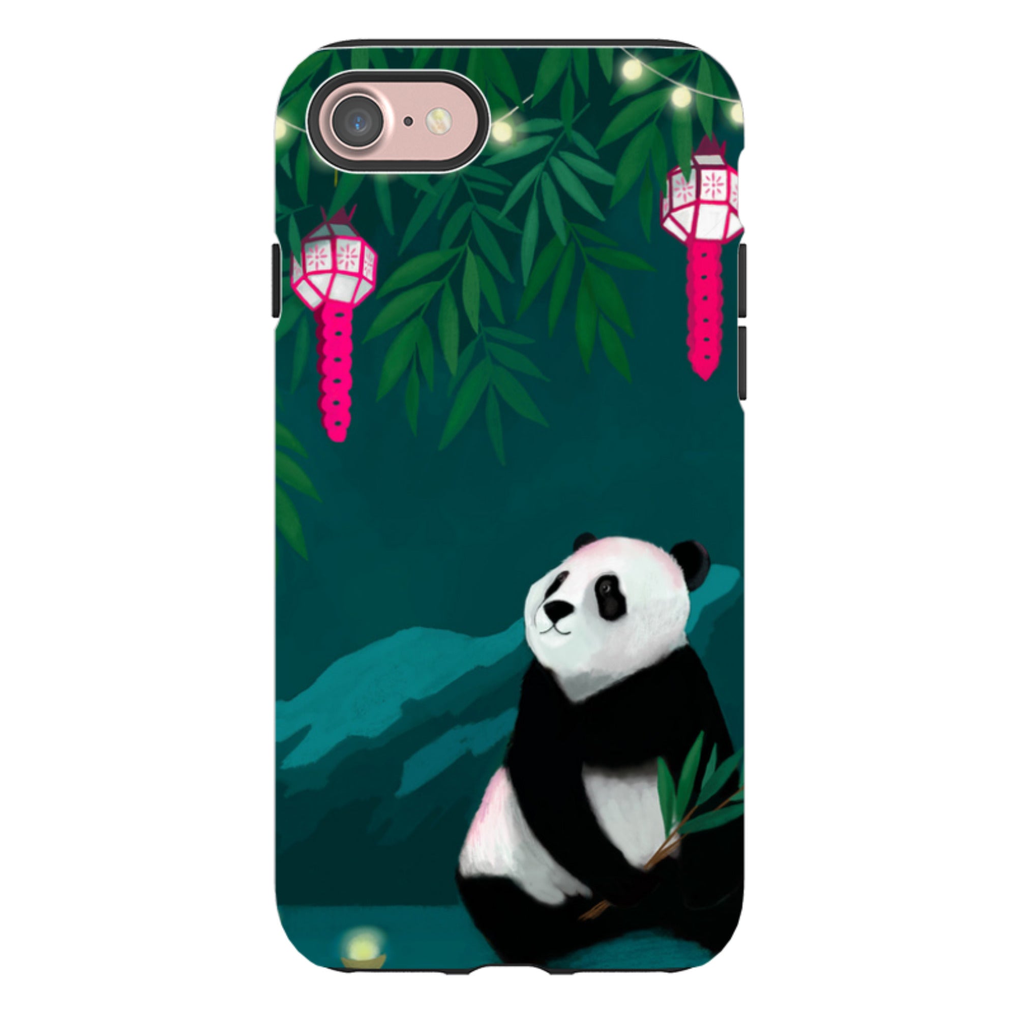 iPhone Tough Case - Panda And Lanterns By Bex Parkin