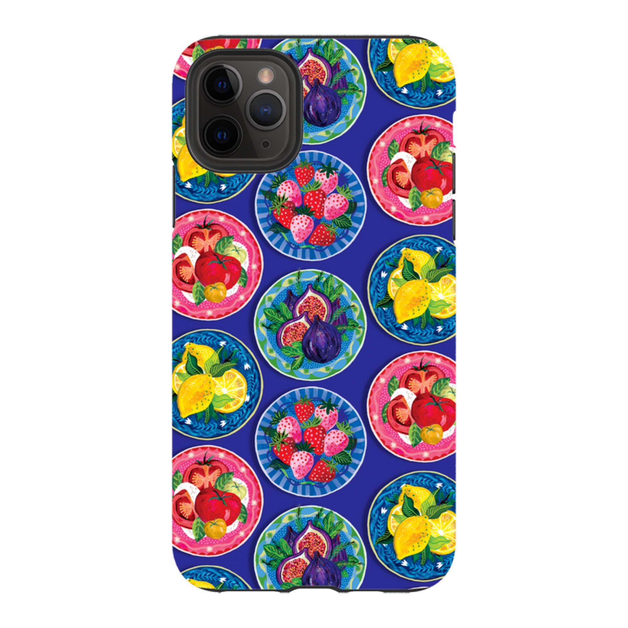iPhone Tough Case - Summer Plates Blue By Emma Frances Grant