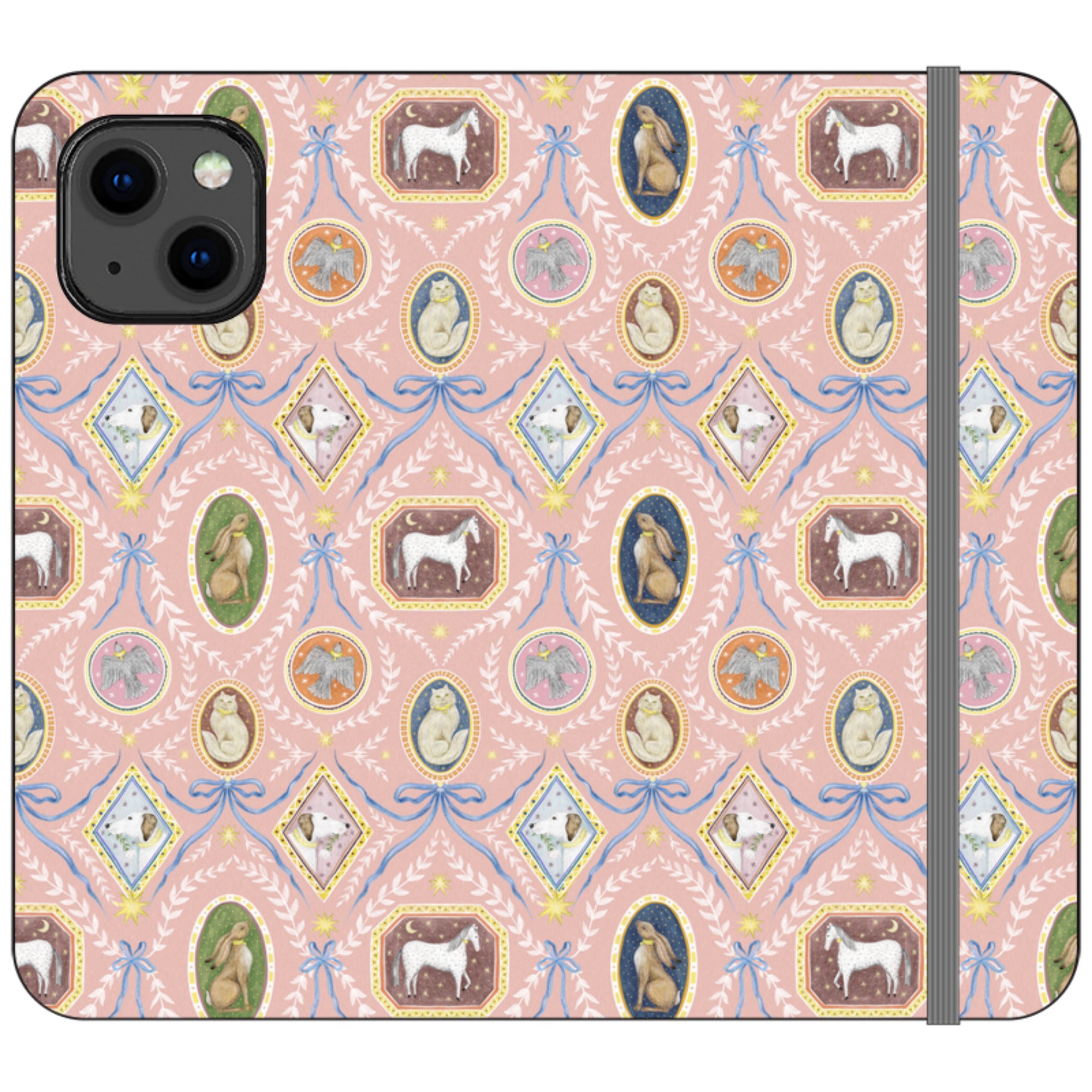 Charleston Peach Pink Wallet Case By Catherine Rowe