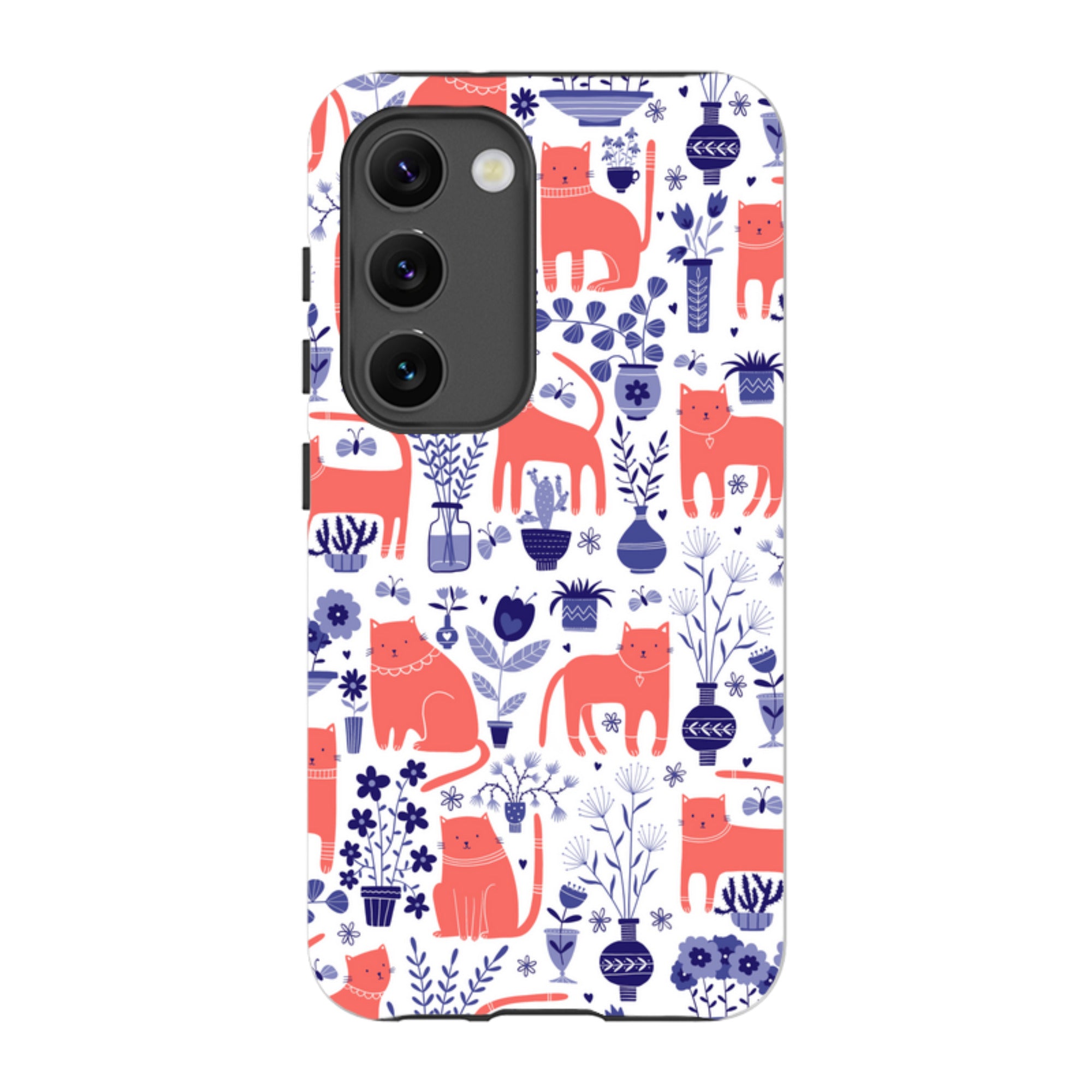 Samsung Tough Case - Coral Cats By Suzy Taylor